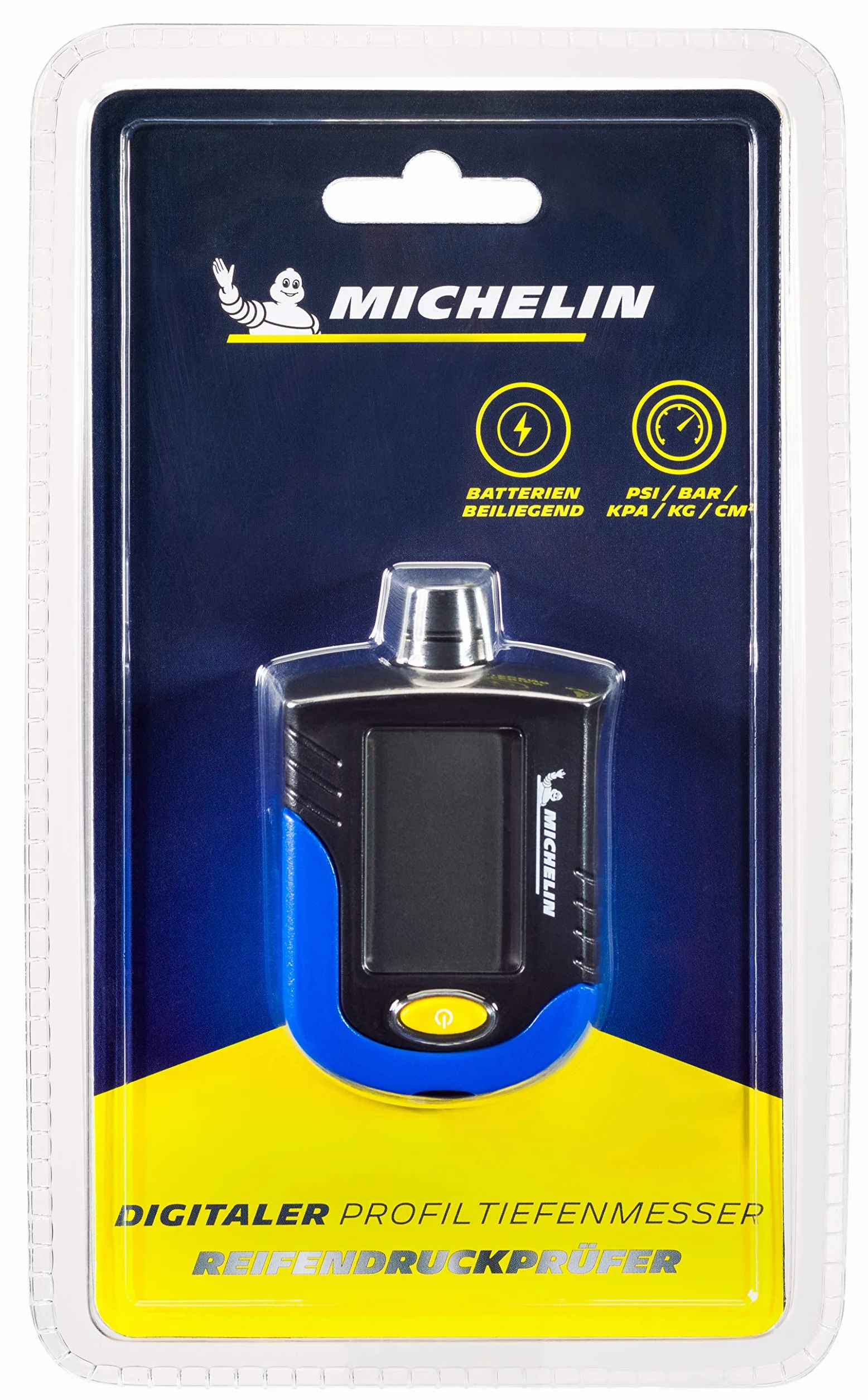Michelin 009526 Manometr, Czarny/Niebieski, 7,5 x 4,6 x 2 cm