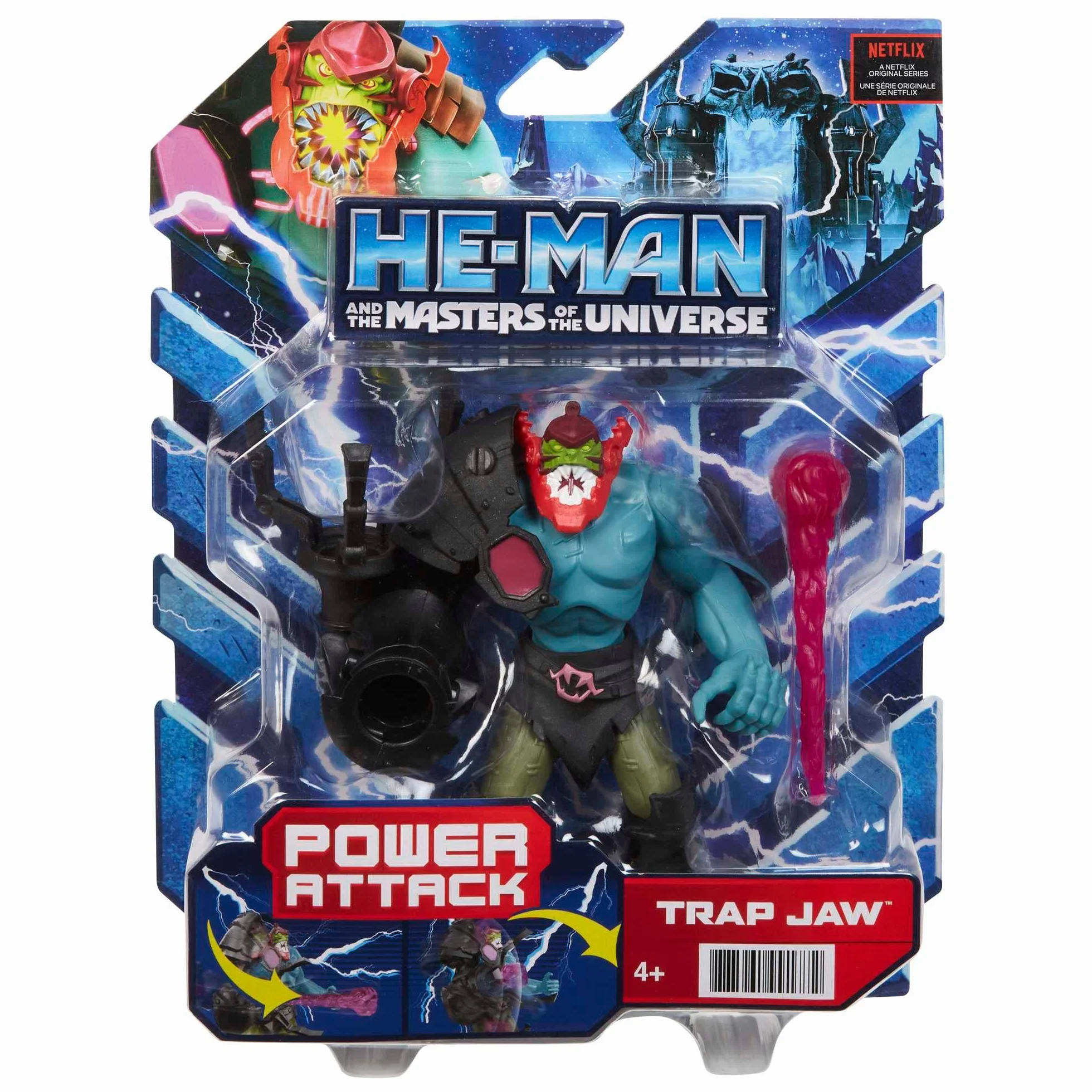 He-Man i władcy wszechświata Żelaznoszczęki Figurka podstawowa z ruchomymi punktami + akcesorium, inspirowana serialem animowanym, prezent dla dzieci od 4 roku życia, HBL69