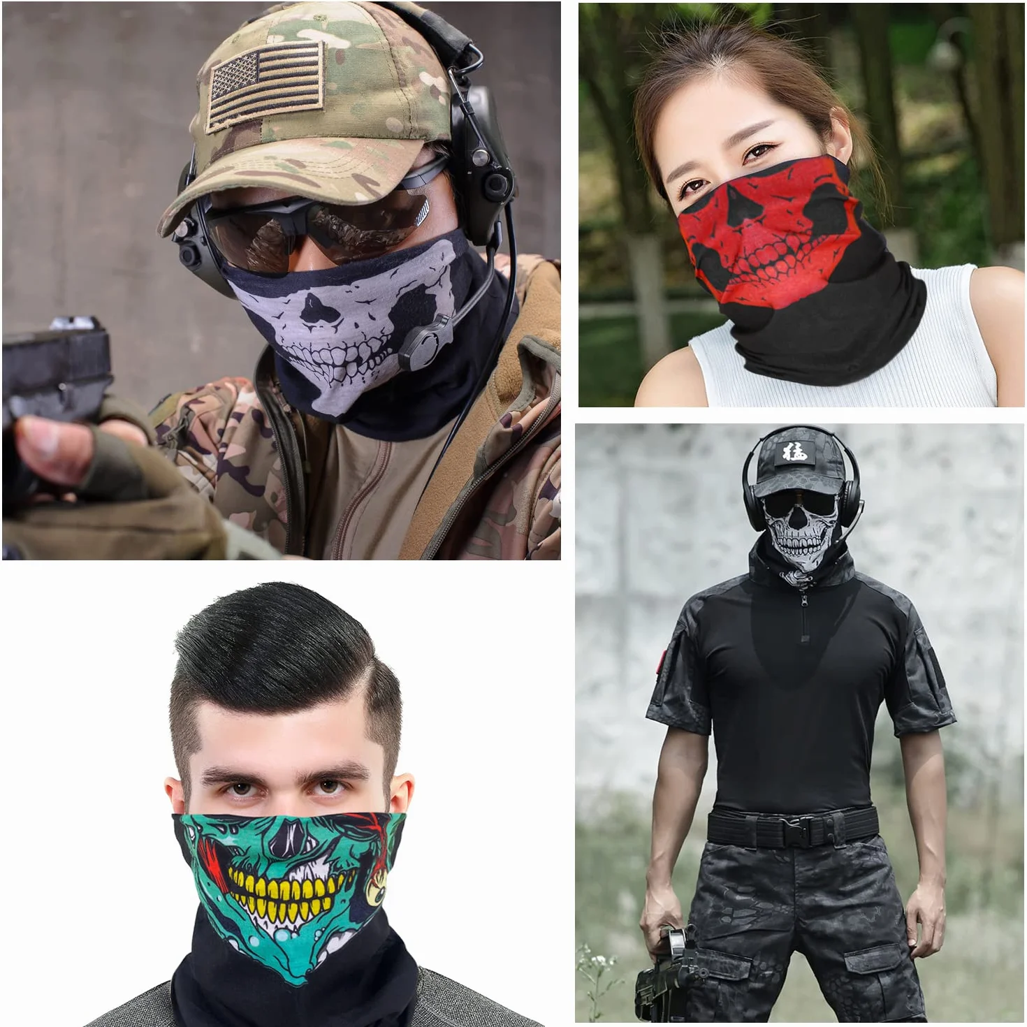 Wiatroszczelna bandana maska na szyję sportowa motocyklowa 3 szt.