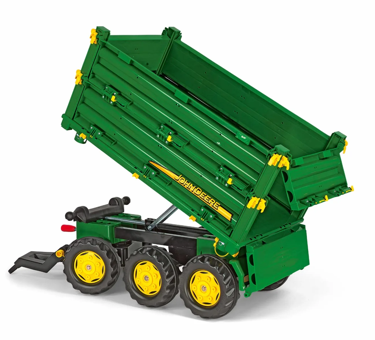 Rolly Toys rollyMulti Trailer John Deere Kipper (wywrotka trójstronna z korbą gwintowaną, sprzęgłem tylnym) 125043