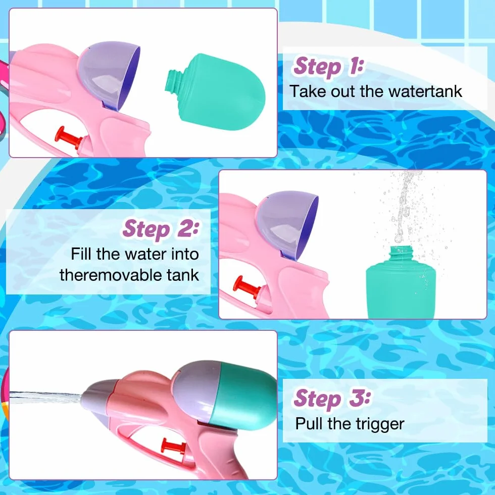 Pistolet na wodę dla dzieci, 6 sztuk, mały, kolorowy, mini pistolet na wodę, zabawka, mały pistolet na wodę do basenów, ogrodu i na plażę, zabawka dla dzieci