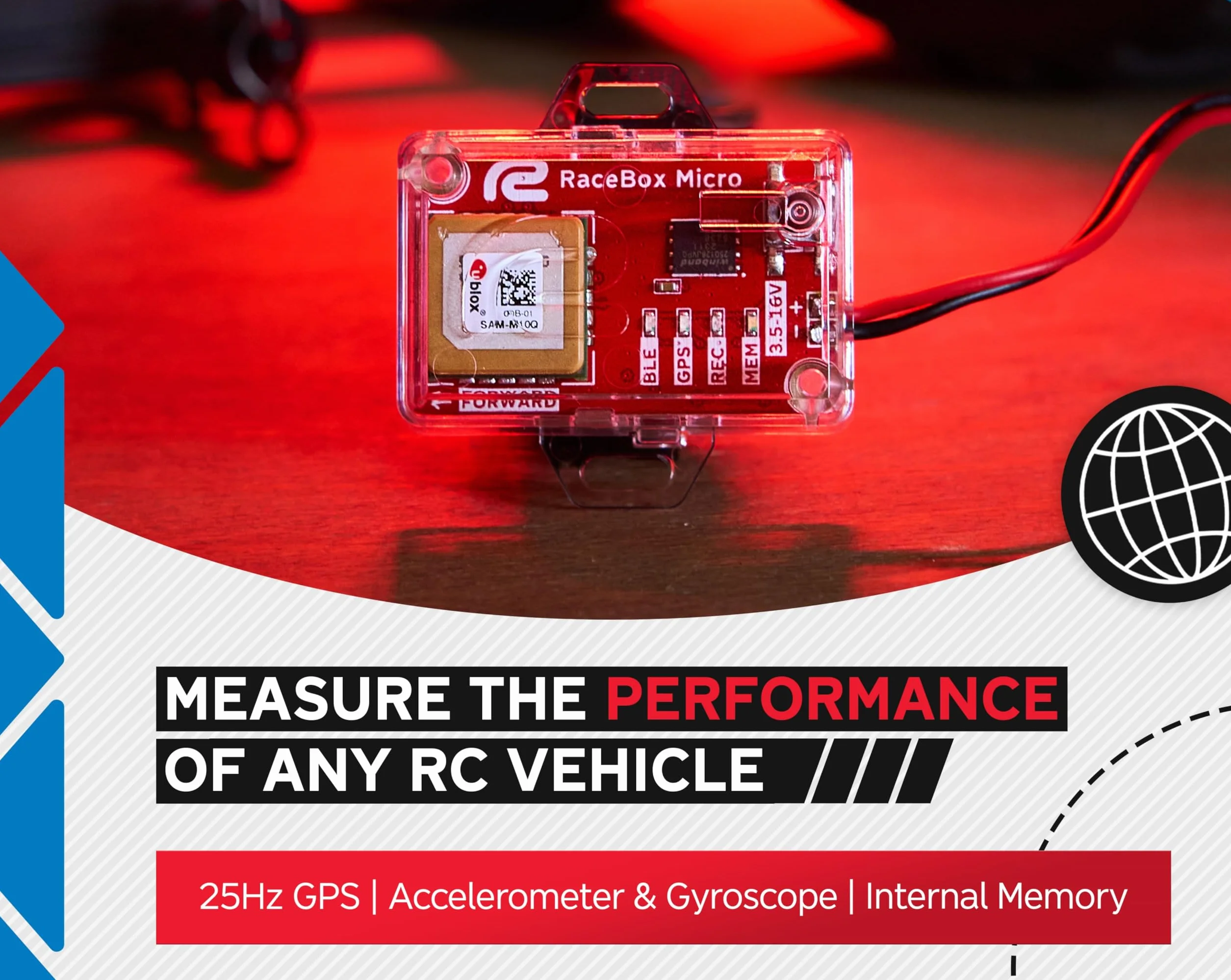 Micro – 25 Hz GPS Lap Timer Drag Meter 0-100 motocykl auto RC