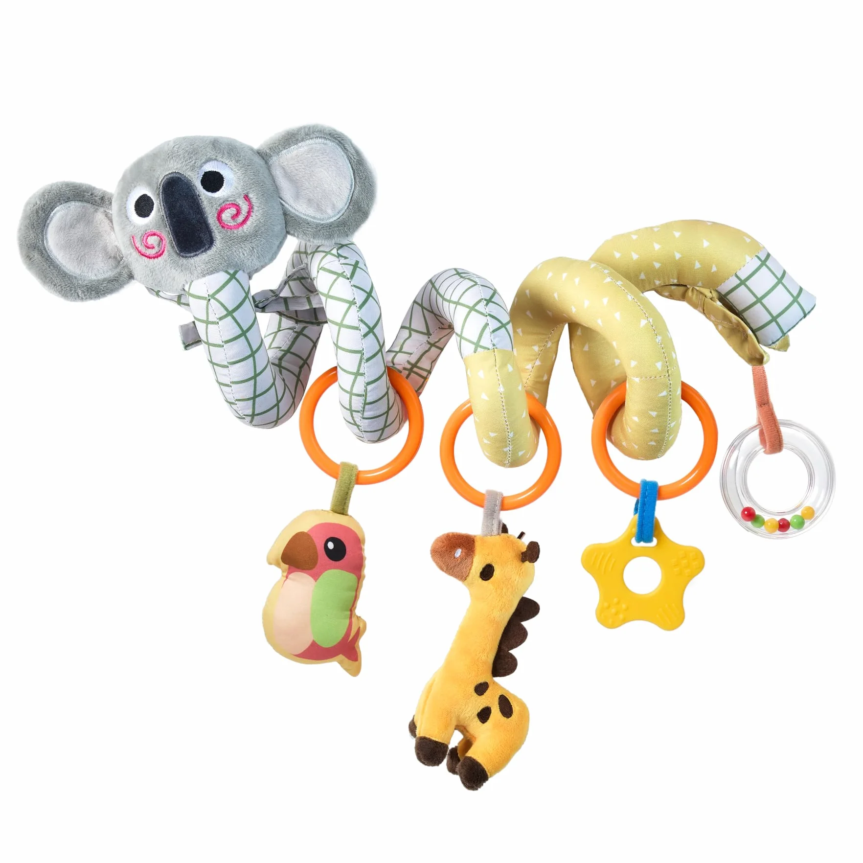 Tumama Kids Spiralny wózek dziecięcy dla niemowląt 0-12 miesięcy, fotelik samochodowy dla niemowląt, miękkie wiszące zabawki, sensoryczna wczesna edukacja, wózek dziecięcy
