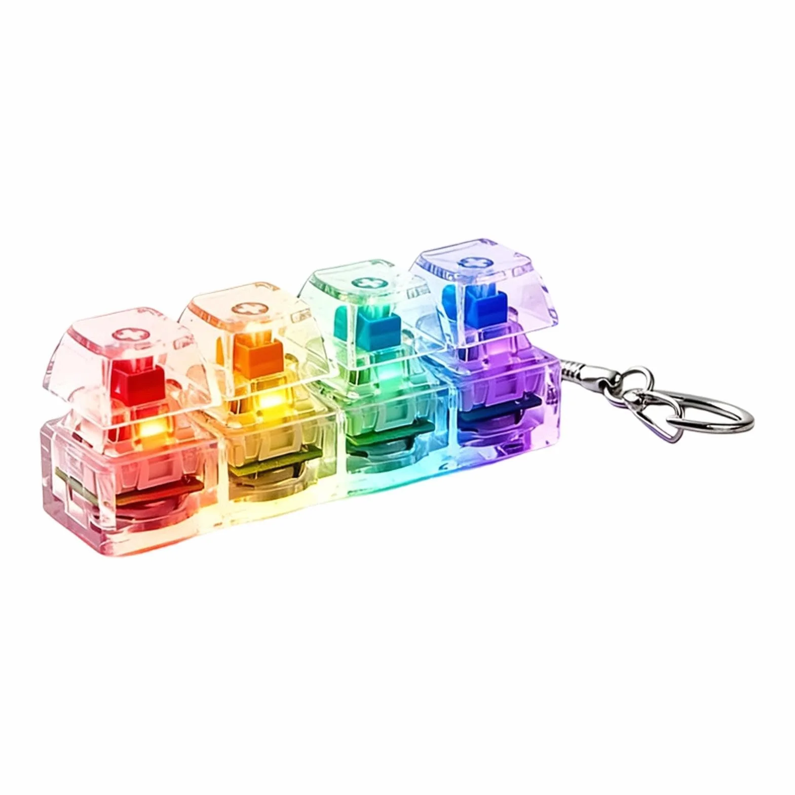 Fidget Clicker do klawiatury – mechaniczny przycisk do dekompresji, świecąca, przenośna zabawka sensoryczna do podróży, brelok łagodzący stres, akcesoria do szkoły, pracy