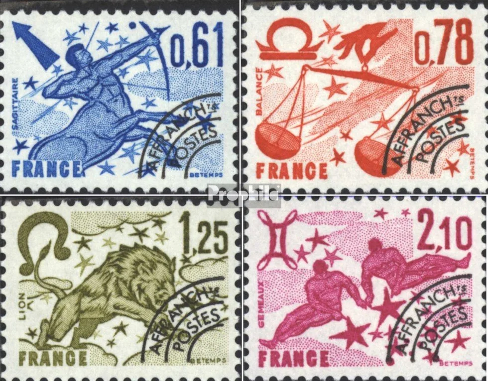 Francja 2112-2115 (pe?ne.Kwestia.) 1978 Zodiak (Znaczki dla kolekcjonerów) Astrologia/znak zodiaku