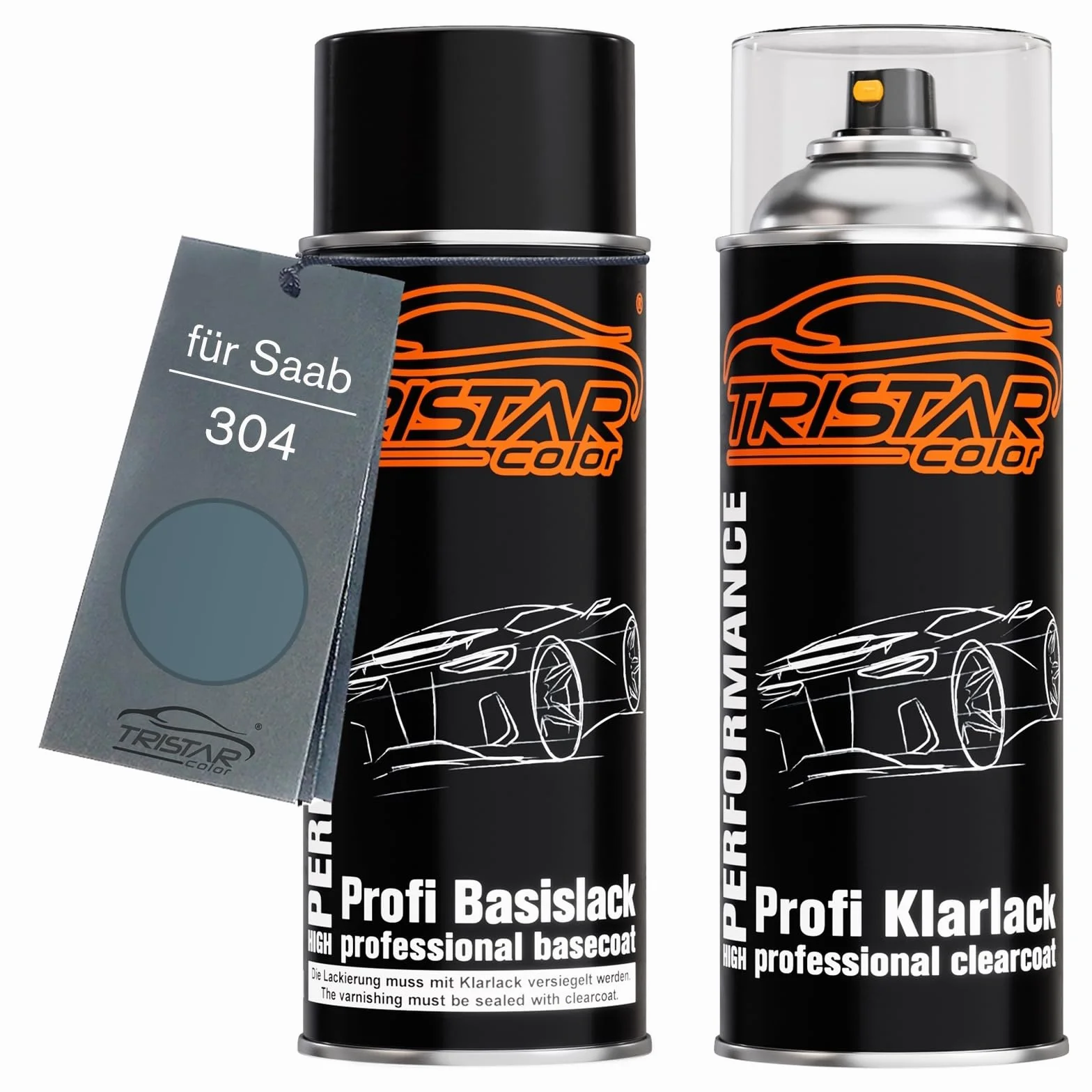 TRISTARcolor Lakier samochodowy Zestaw lakierów dla Saab 304 Ice Blue Metallic Lakier bazowy bezbarwny w puszce 400ml