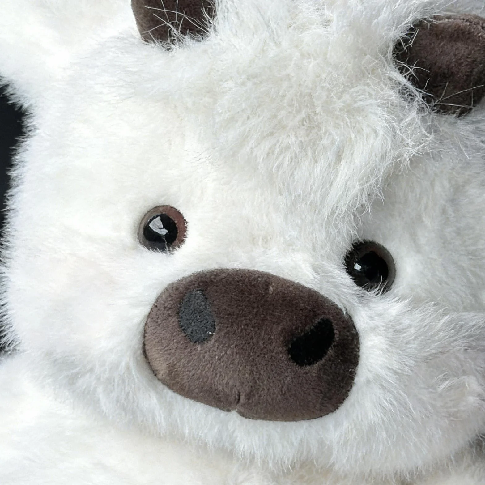 Cute Huggables Cow, Soft Stuffed Animal, 17.7inch Plush Toy with Fuzzy Texture, Resilient Cotton Cattle Doll, Adorable Figure with Realistic Style, Nursery Toy for Boys Girls and Bedroom