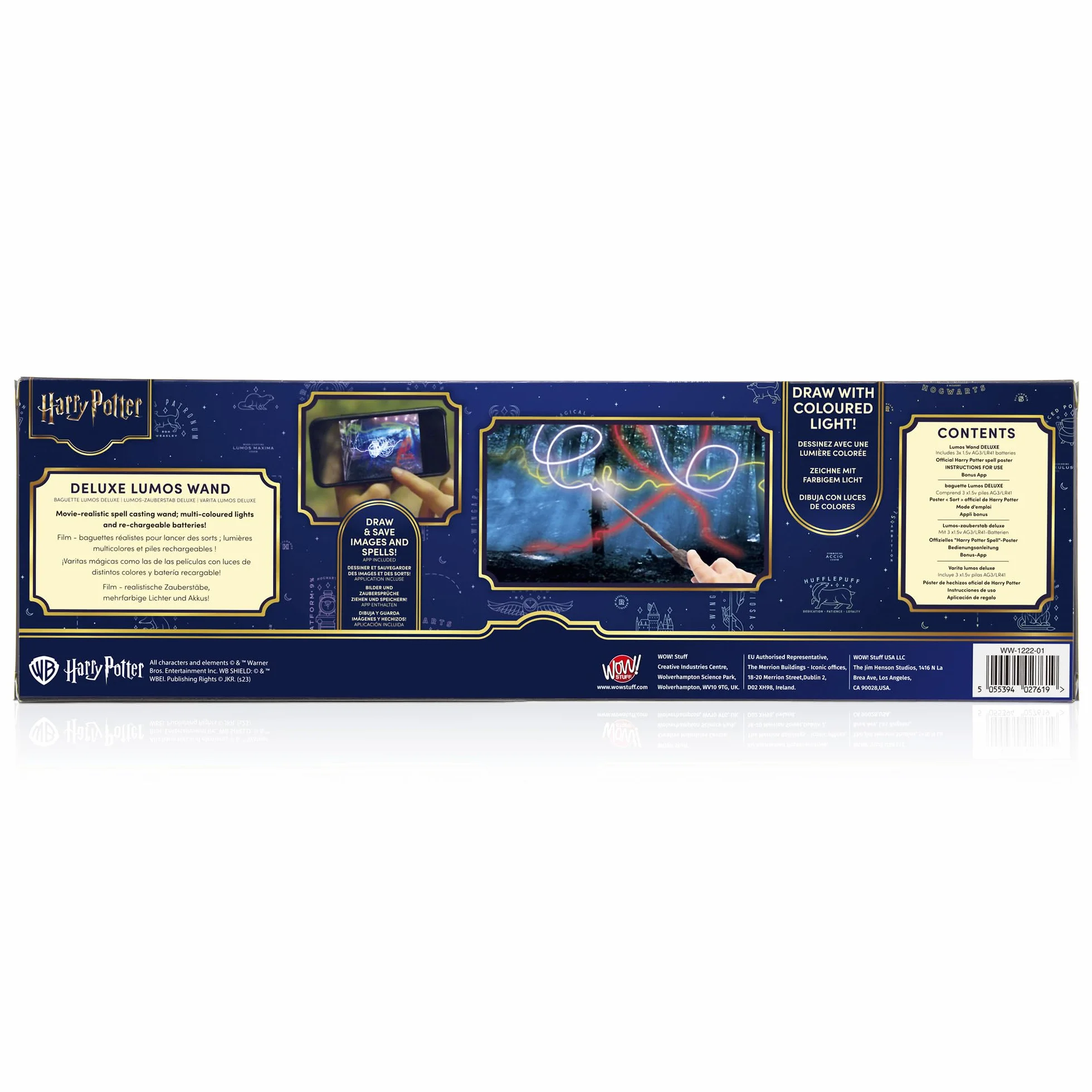WOW! STUFF Hermiona Granger Deluxe ładowalna różdżka do malowania światłem z wielokolorową końcówką LED