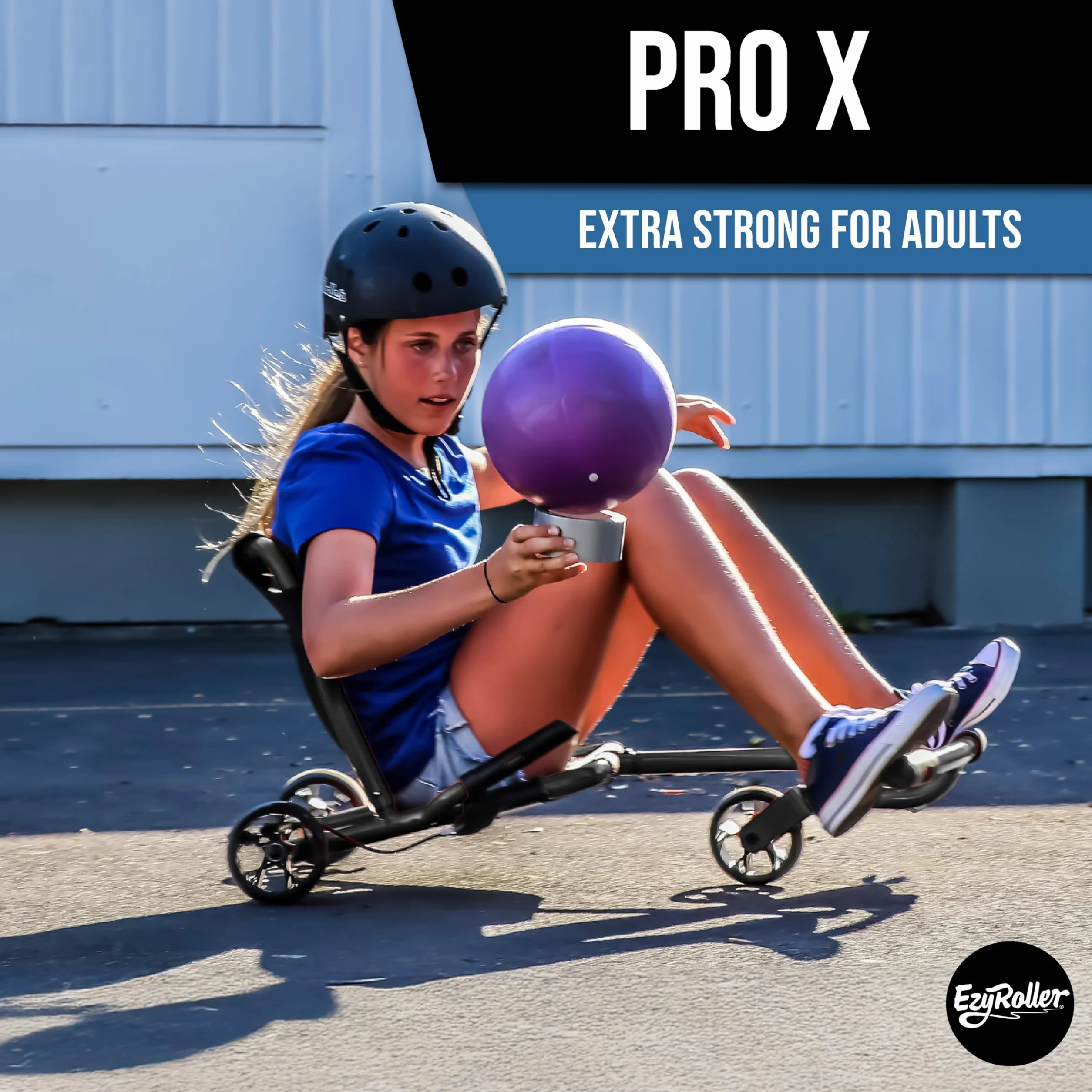 Ezyroller Pro X Fun rower trójkołowy dla młodzieży i dorosłych od 10 lat (czarny)