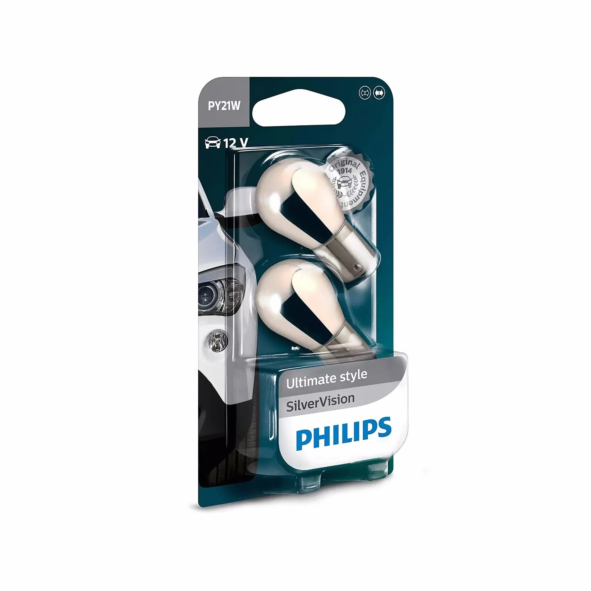 Philips 12496SVB2 Żarówka Samochodowa PY21W, 12V, 5W, 2 Sztuki