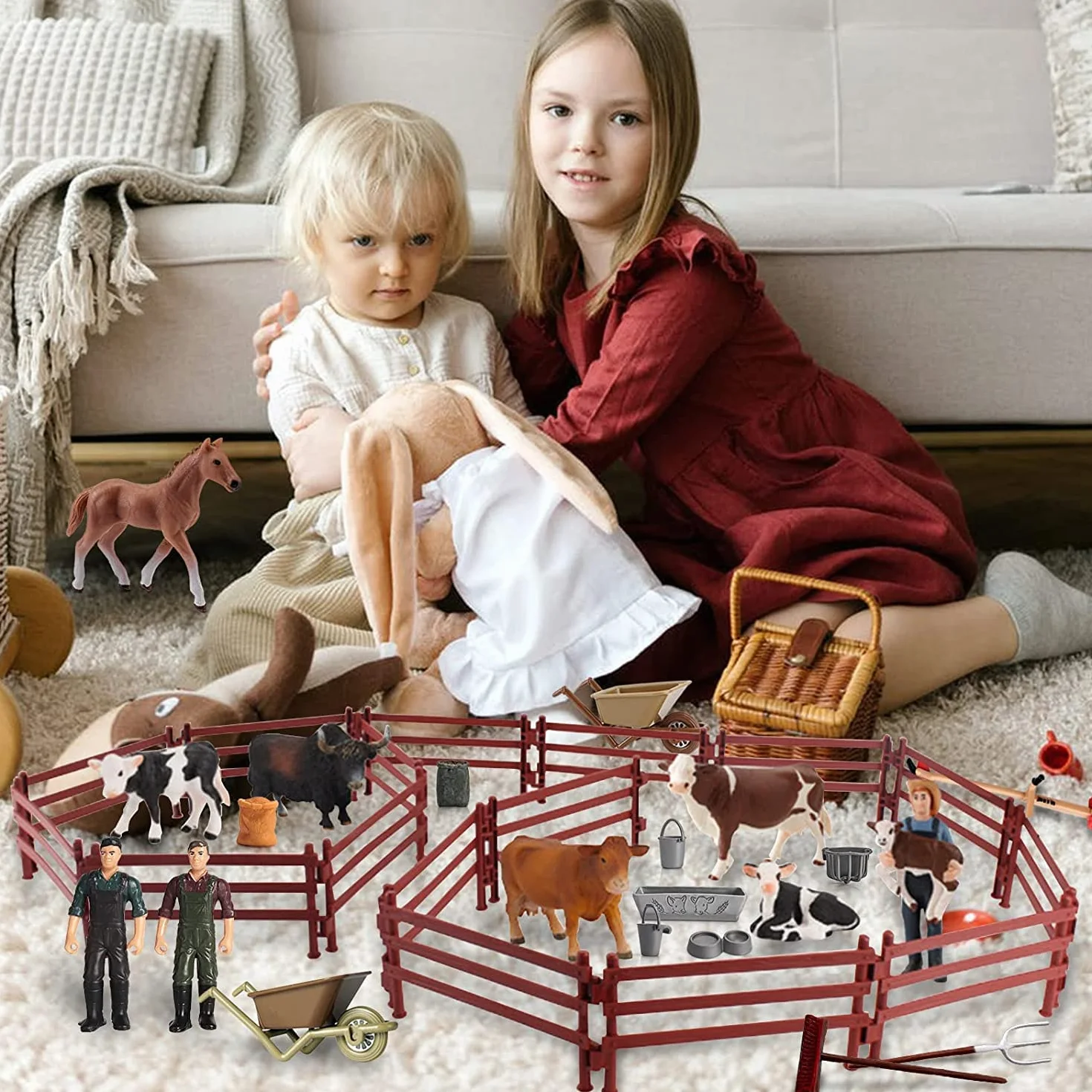 Ogrodzenie zabawki Playset akcesoria do ogrodzenia 20szt plastikowe zabawki ogrodzenia gospodarstwa prezent edukacyjny mikro dekoracje krajobrazu (brązowy)
