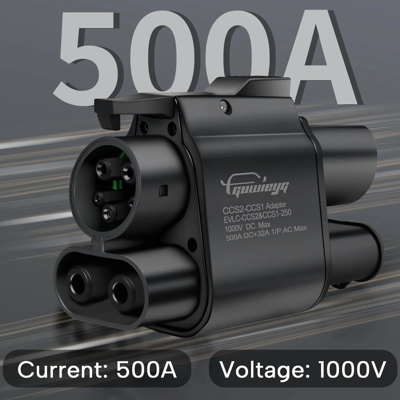 CCS2 to CCS1 Adapter ładowarki, Typ 2 do Typu 1 EV Adapter, 1000V 500A, Kompatybilny z ładowaniem AC i DC, Pojazdów Elektrycznych IEC 62196 do SAE J1772