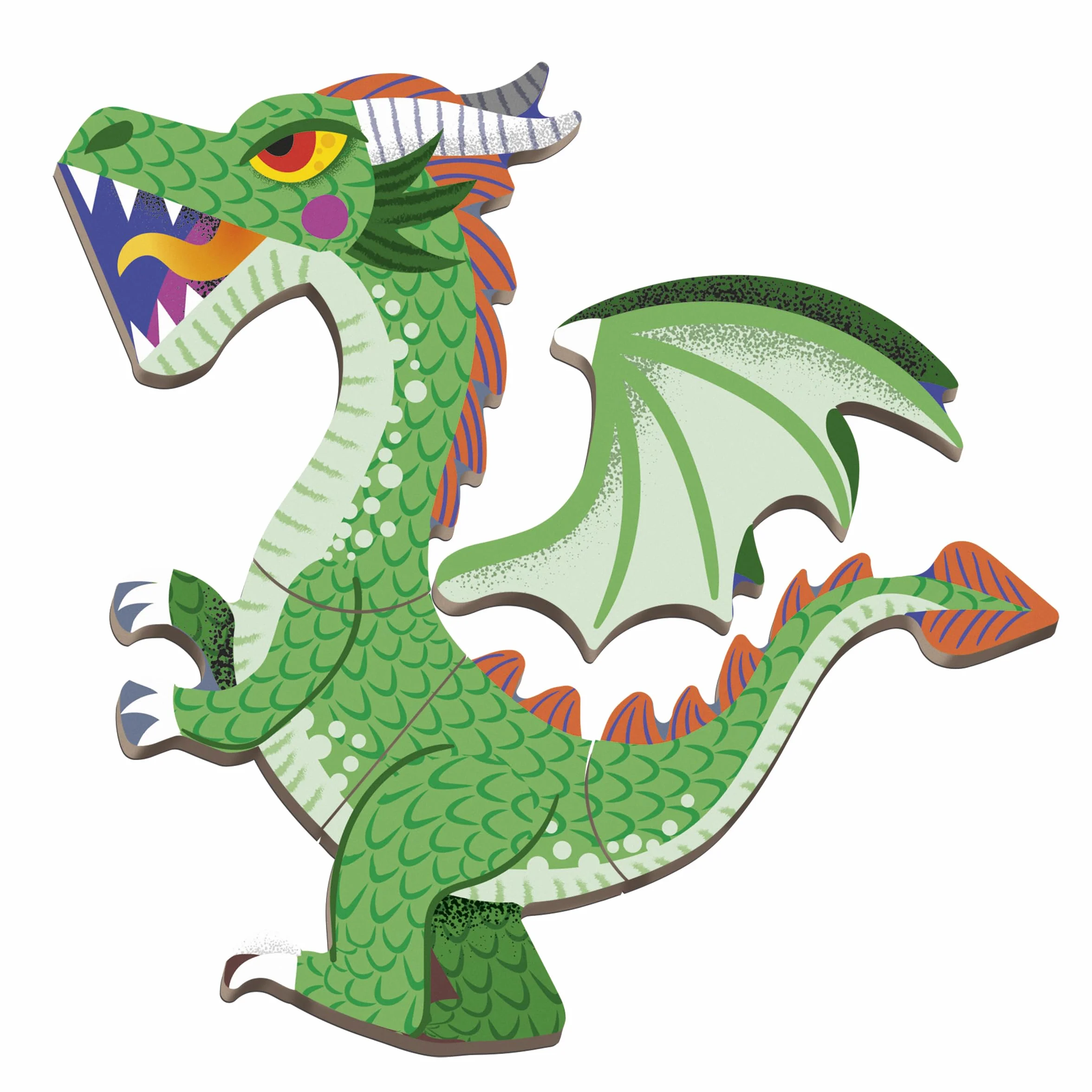 Janod - Magnetic 'Book Dragons - Magnetyczna gra edukacyjna 53 magnesy + 10 modeli - zabawka dla dzieci z tektury FSC - rozwija zręczność i wyobraźnię - od 3 lat - J02527, Fioletowy
