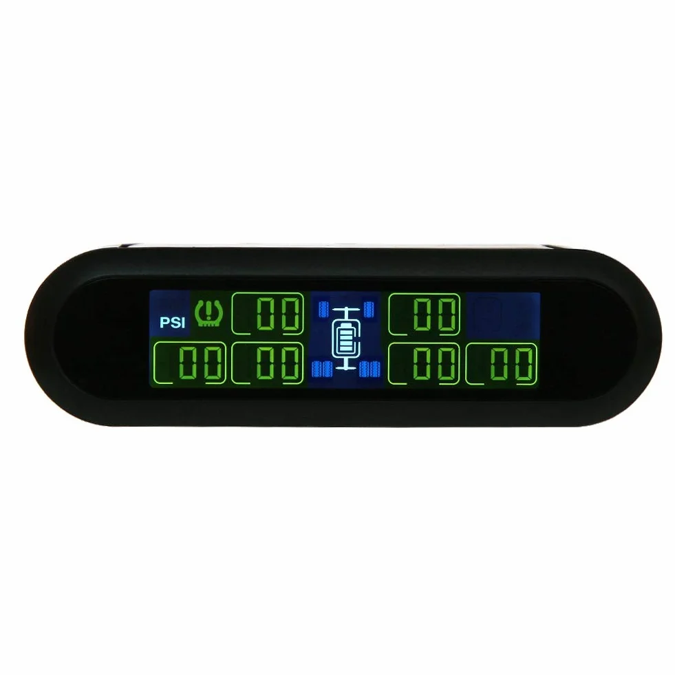 Yctze TPMS 6 Czujniki zewnętrzne Bezprzewodowy system monitorowania ciśnienia w oponach solarnych Monitor LCD Alarm