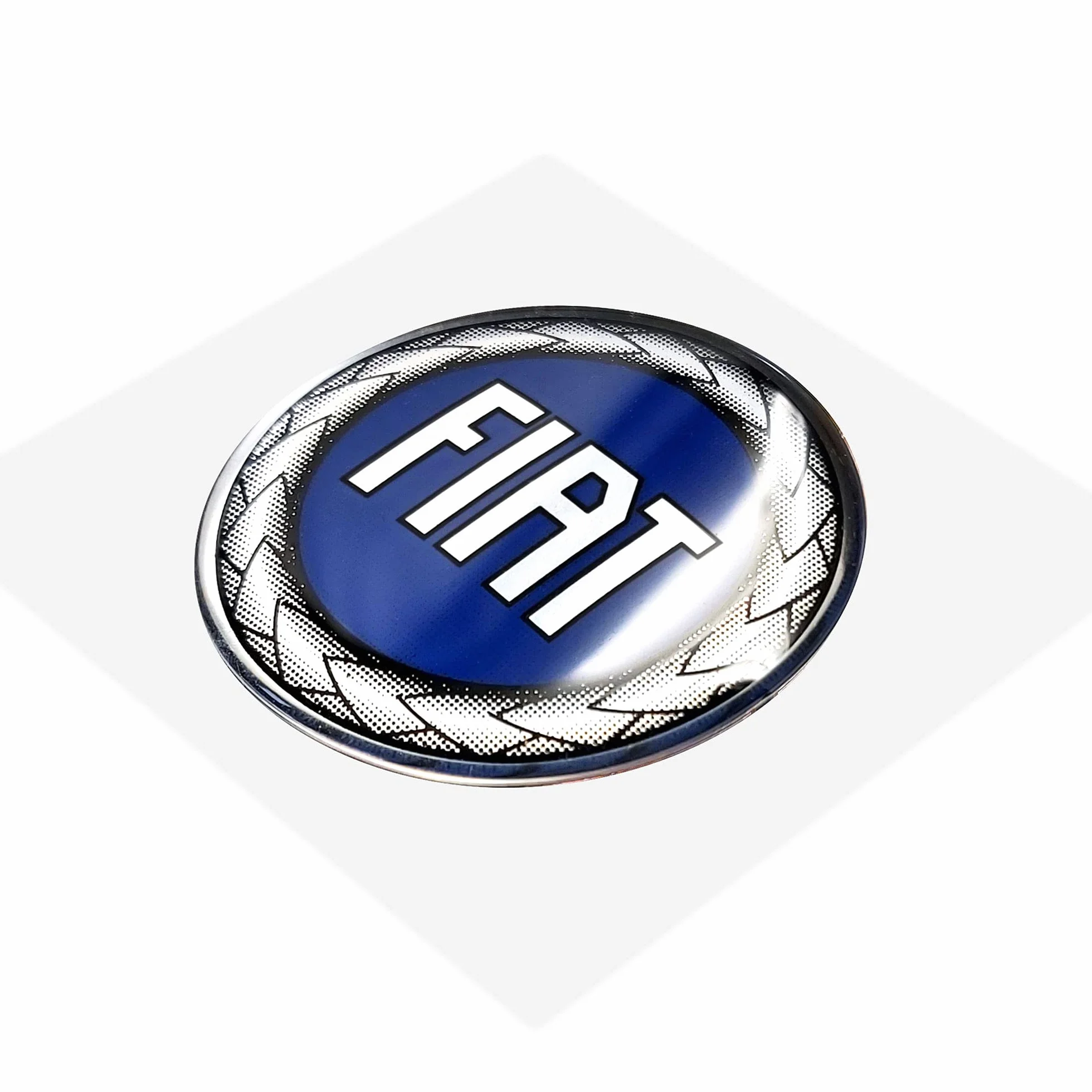 Fiat 21208 Naklejka 3D Logo Niebieskie 58 mm