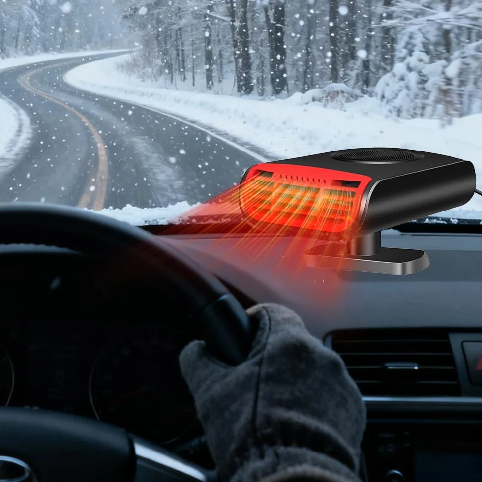 Podgrzewacz samochodowy 12 V 2 w 1 obrotowa podstawa 360° przenośny odmrażacz przedniej szyby