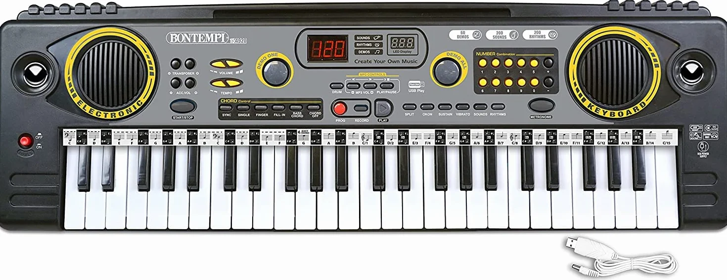 Bontempi | HarmonyTouch - Cyfrowa klawiatura 49-klawiszowa z pełnym zestawem akcesoriów dla harmonijnego dotyku