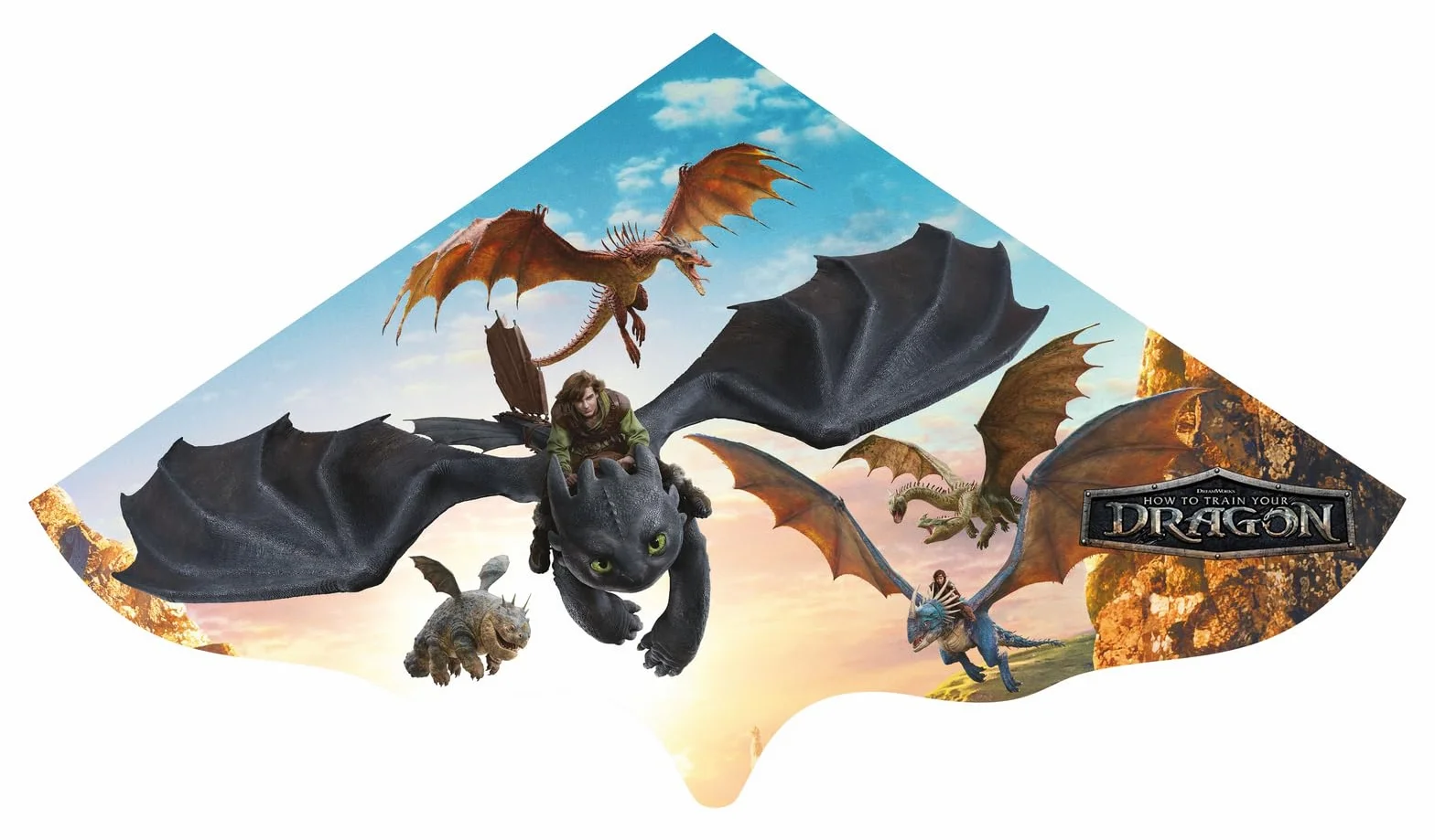 Günther Flugspiele 1212 - Jednolinkowy latawiec Dragons, ok. 115 x 63 cm, latawiec dla dzieci wykonany z wytrzymałej folii PE, w zestawie uchwyt i sznurek do latawca, wieku 4 lat i starszych