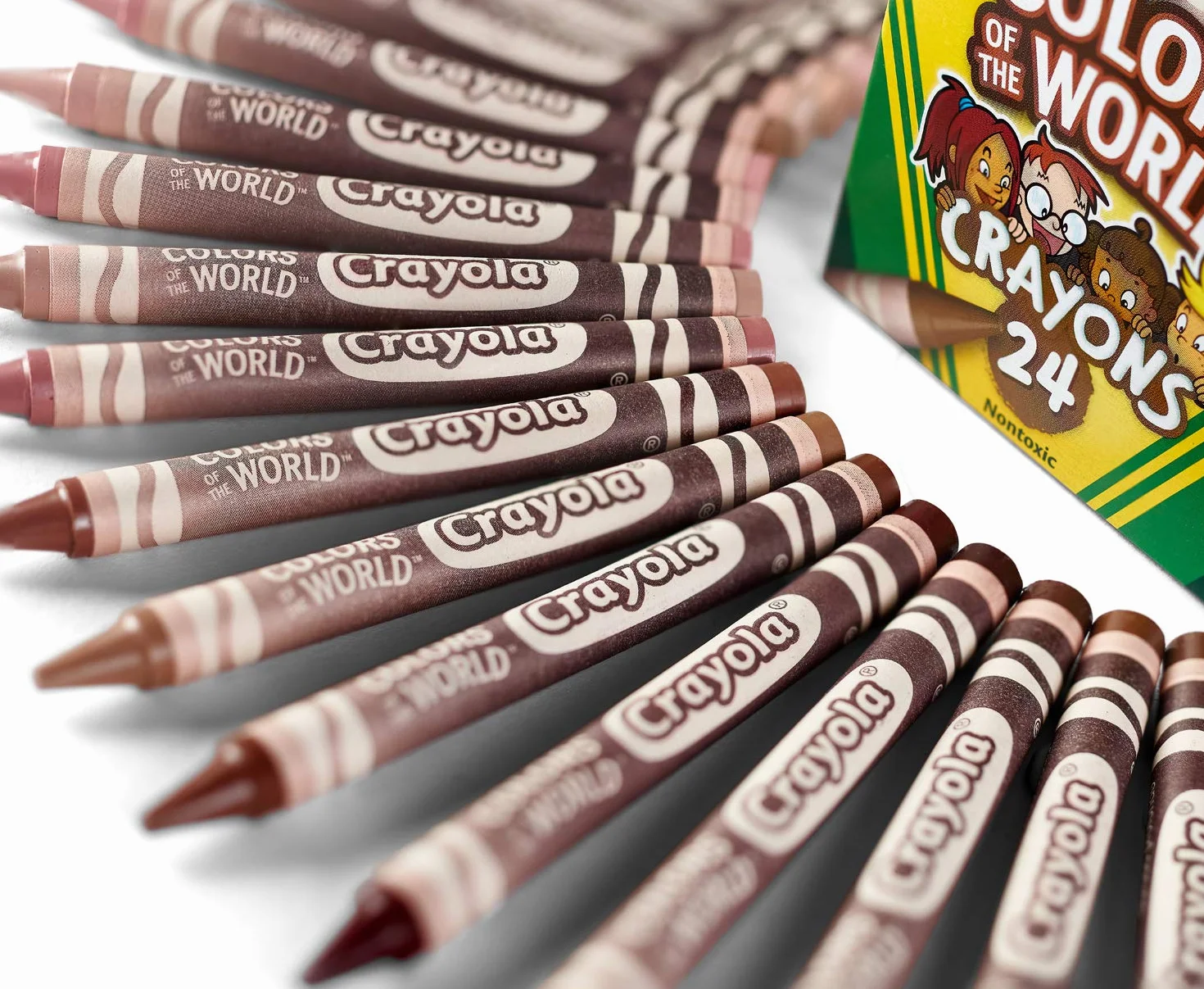CRAYOLA Colours of the World Kredki woskowe – różne kolory (24 sztuki) | kolory, które reprezentują odcienie skóry z całego świata, idealne dla dzieci w wieku od 3 lat
