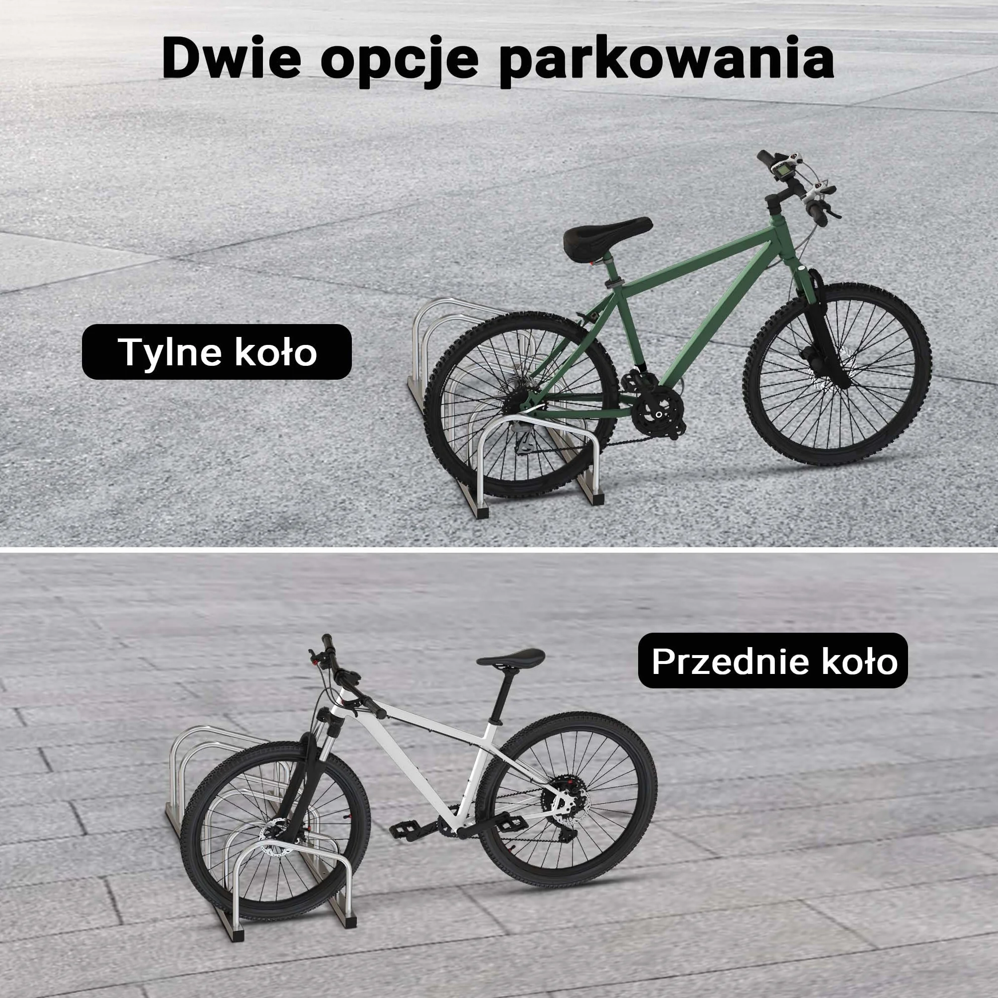 ‌Toboli Stojak rowerowy na 3 rowery uchwyt jednopoziomowy z ocynkowanej stali na podłogę i ścianę