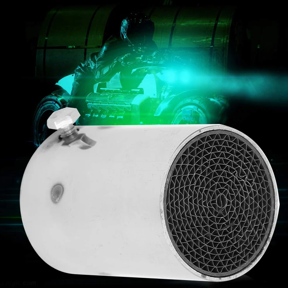 Tłumik rury wydechowej,51mm motocykl przegroda wydechowa-Duokon 51mm uniwersalny tłumik wydechowy rury, ze stali nierdzewnej motocykl adapter rury wydechowej eliminator szumów(3)