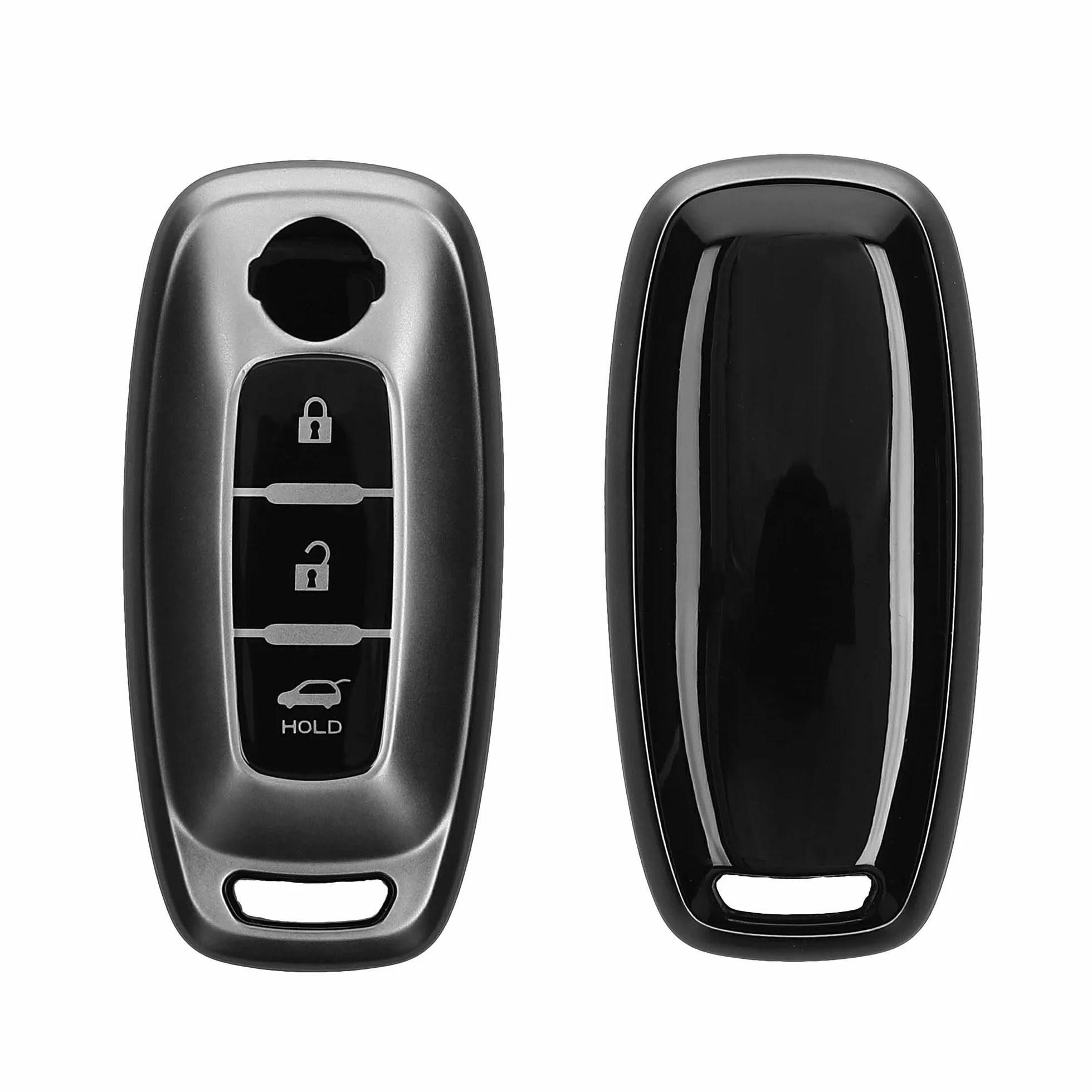kwmobile Pokrowiec na klucze kompatybilny z Nissan 3-Button Ariya B6 B9 X-trail T33 Qashqai - miękkie etui ochronne na kluczyki samochodowe TPU - czarny matowy/czarny