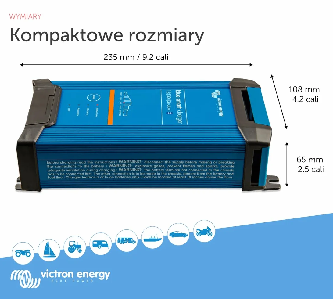 Victron Energy Blue Smart IP22 12-Volt 30 amp 230V Ładowarka do Akumulatorów CEE 7/7 Bluetooth