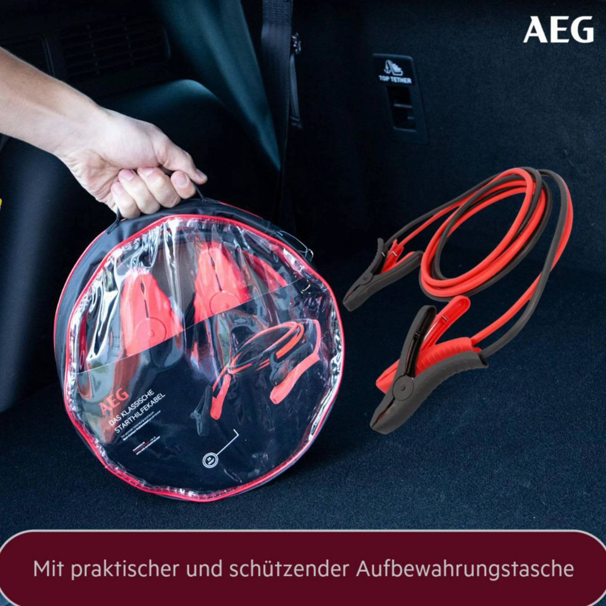 Aeg Automotive 97204 Kable Rozruchowe 2 x 3,5 m Czarny/Czerwony