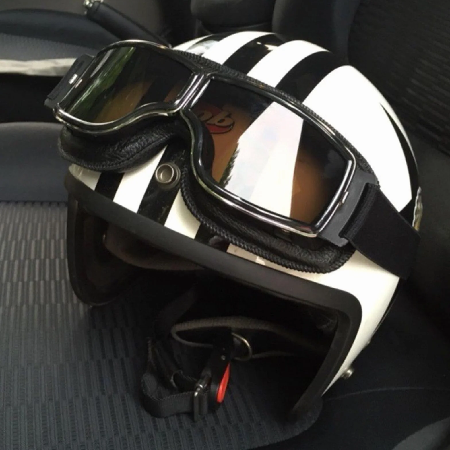 Gogle motocyklowe w stylu retro, gogle lotnicze, do motocrossu, wiatroszczelne, ze skóry PU, okulary przeciwsłoneczne w stylu vintage