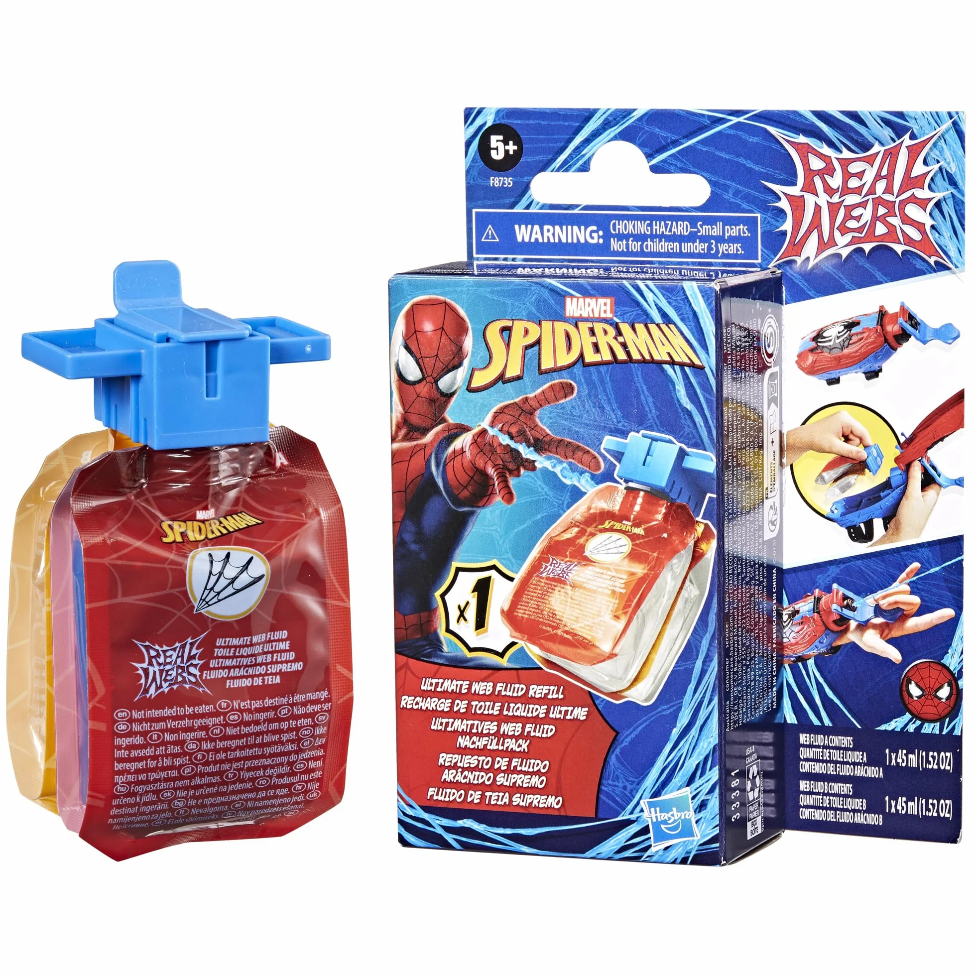 Star Wars Zestaw uzupełniający z płynem do produkcji pajęczyny do Wyjątkowej wyrzutni Marvel Spider-Man Prawdziwe sieci, zabawka tematyczna