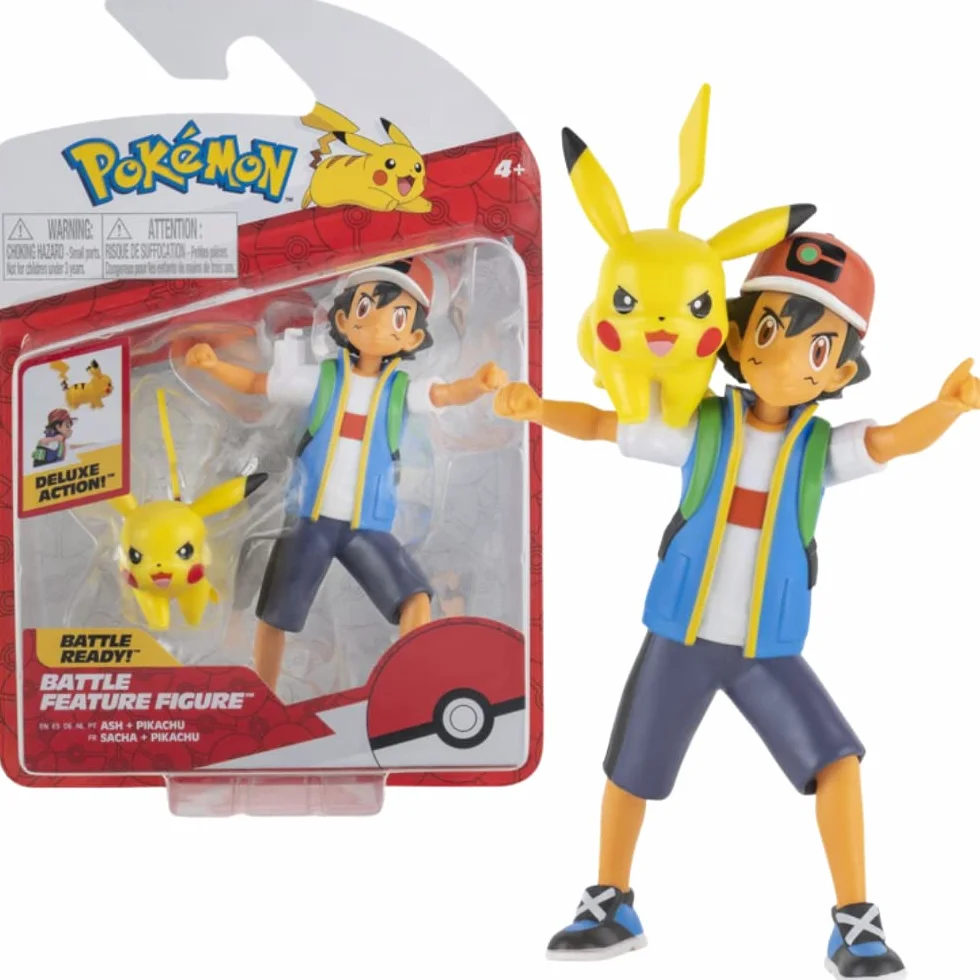 Pokemon Figurka 11 cm Ash & Pikachu - Pokémon Figury - Najnowsza 2022 - Oficjalnie licencjonowana zabawka Pokemon