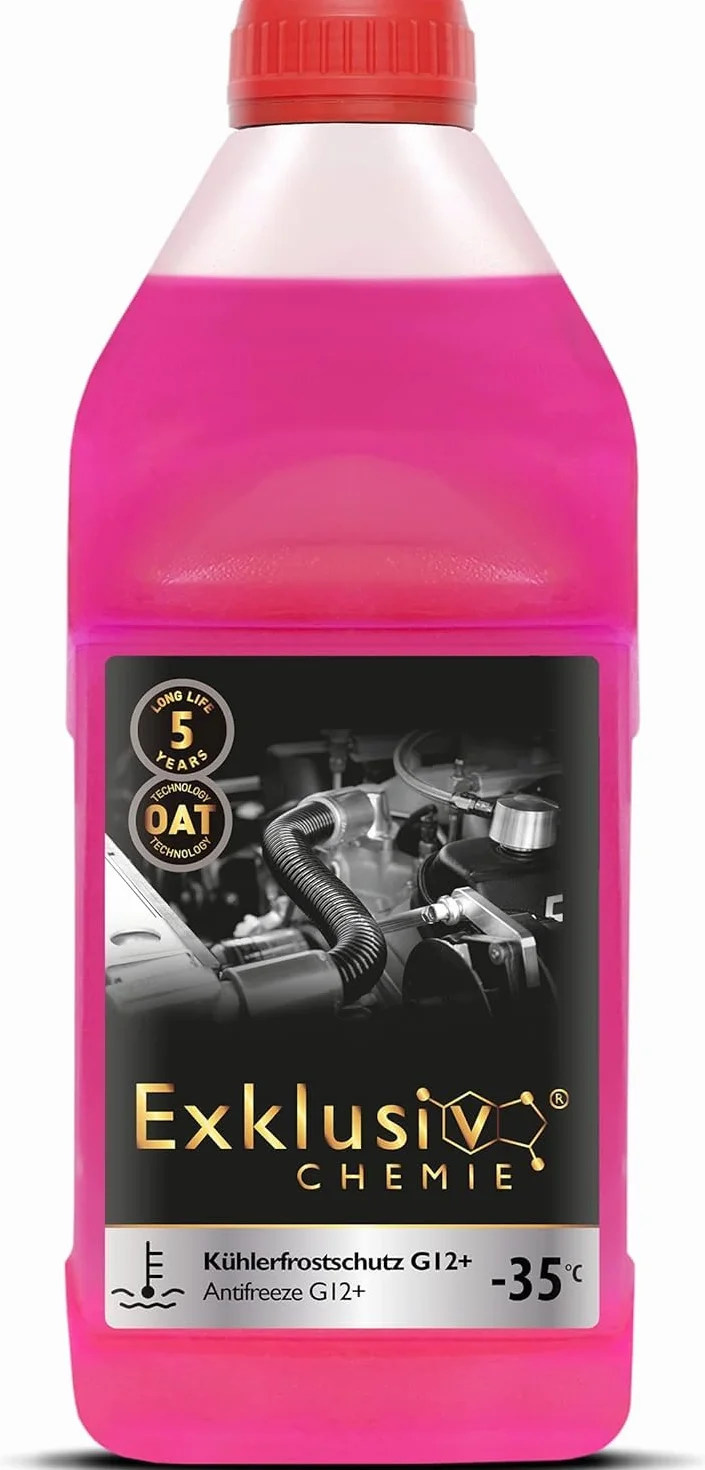 Exklusiv Chemie® G12+ płyn zapobiegający zamarzaniu chłodnicy | G12+ Płyn do chłodnic samochodowych | Gotowy do użycia | 1000ml