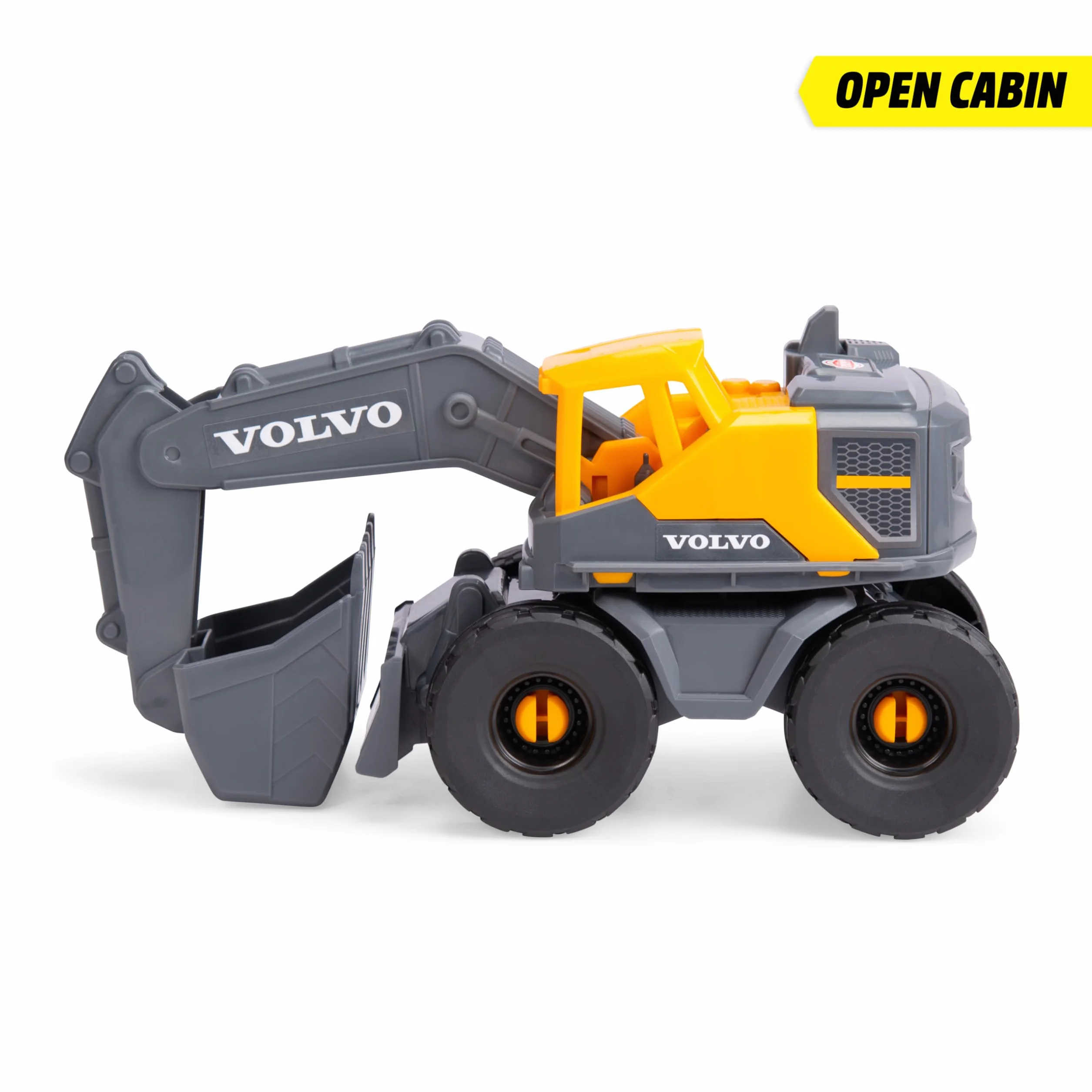 Dickie Toys - Volvo Bagger Tough Excavator (26 cm) - zabawkowa koparka łopatkowa dla dzieci od 3 lat z wolnym biegiem, ruchomym ramieniem i szuflą, nadaje się jako zabawka do piasku