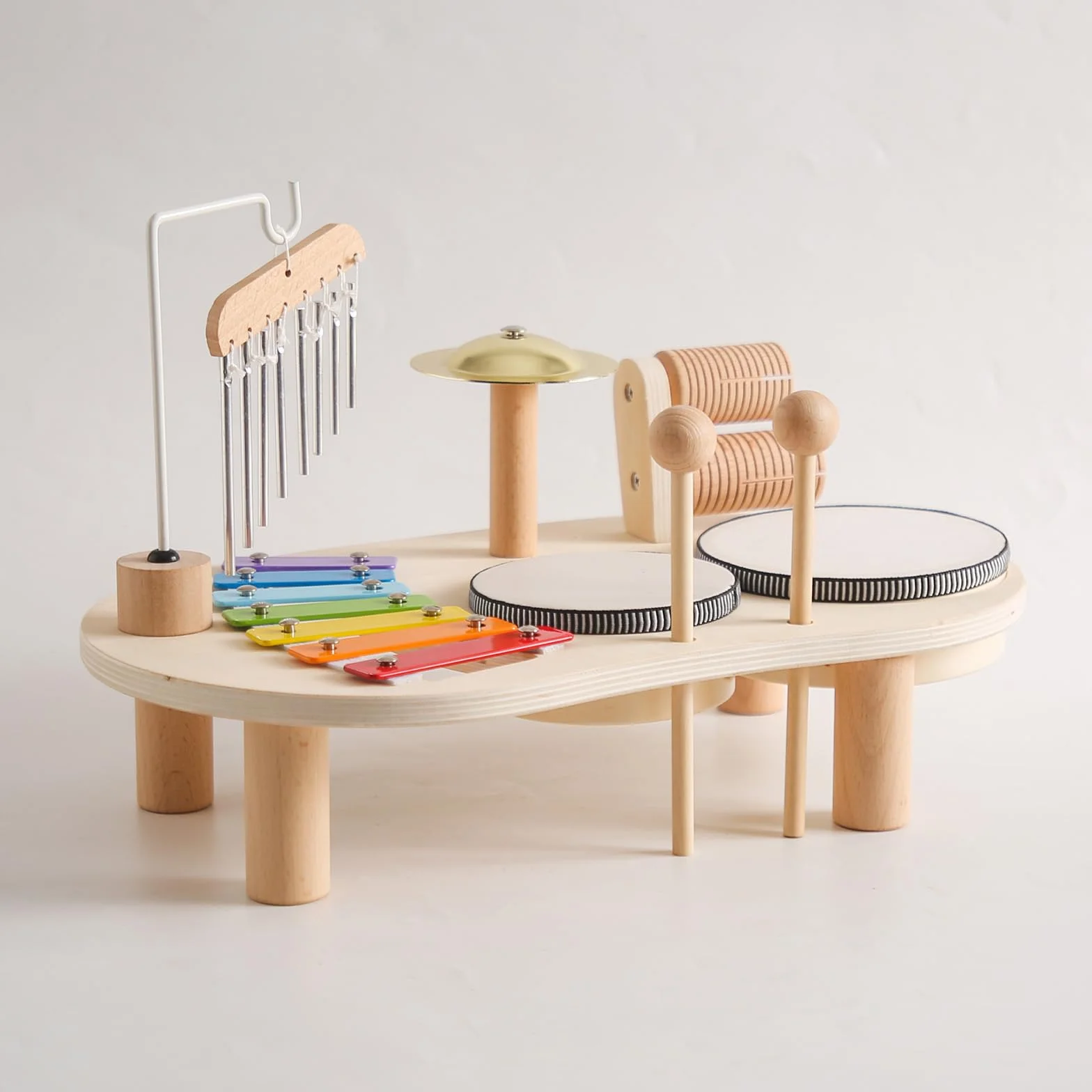 Montessori zestaw perkusyjny dla dzieci, z drewna, 7 w 1, zabawka edukacyjna, perkusja z ksylofonem, zestaw bębnów dla dzieci