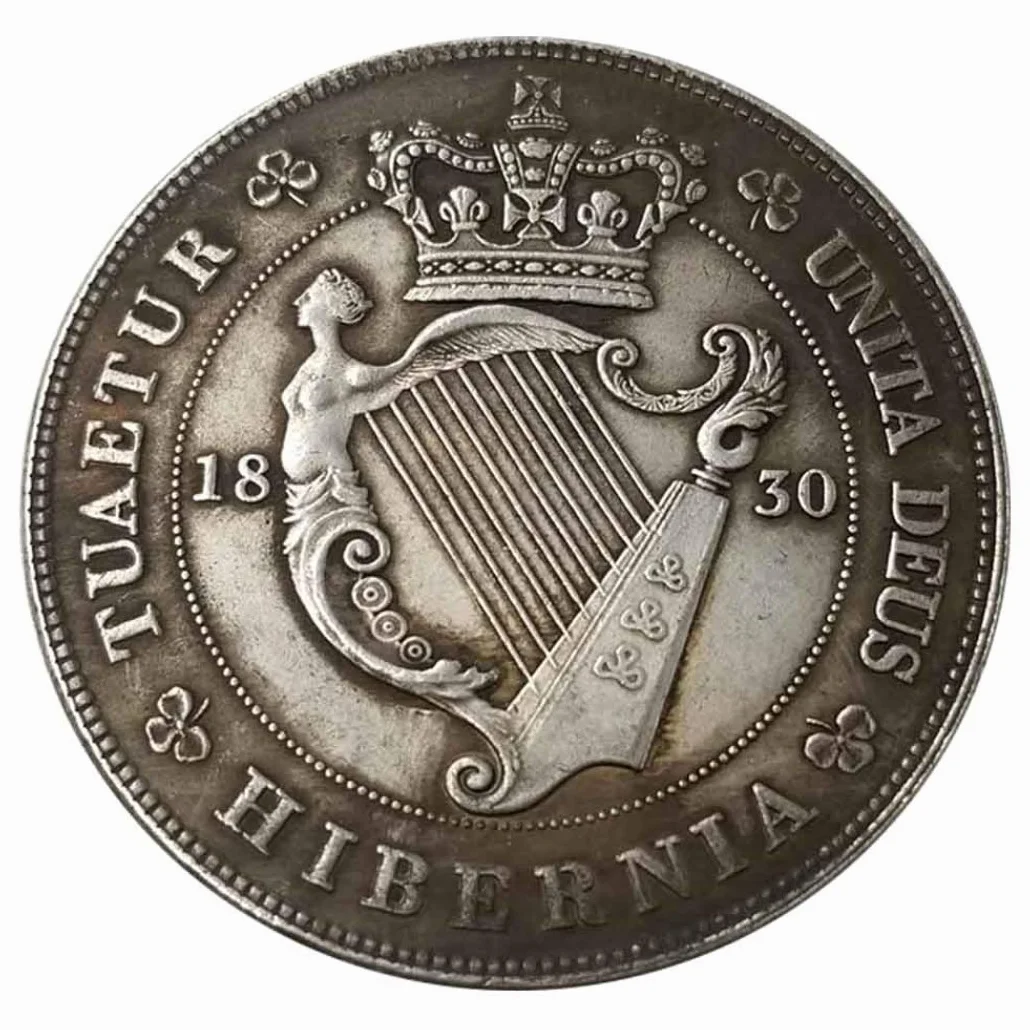 1830 Wielka Brytania Old Coin - brytyjska korona George IV walijskie stare monety - pamiątkowe monety niklowe - rzeźbiona sztuka dla przyjaciół + torba na prezent KaiKBax ulubiony prezent