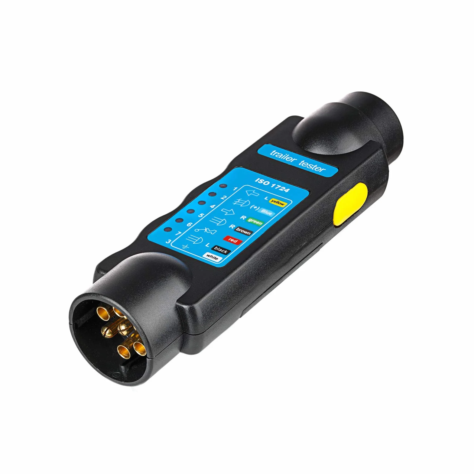 7-pinowy tester gniazda wtykowego przyczepy, 12 V 7-pinowe złącze światła przyczepy, kabel, okablowanie, obwód, narzędzia do testowania diagnostycznego, do przyczep kempingowych, kamperów