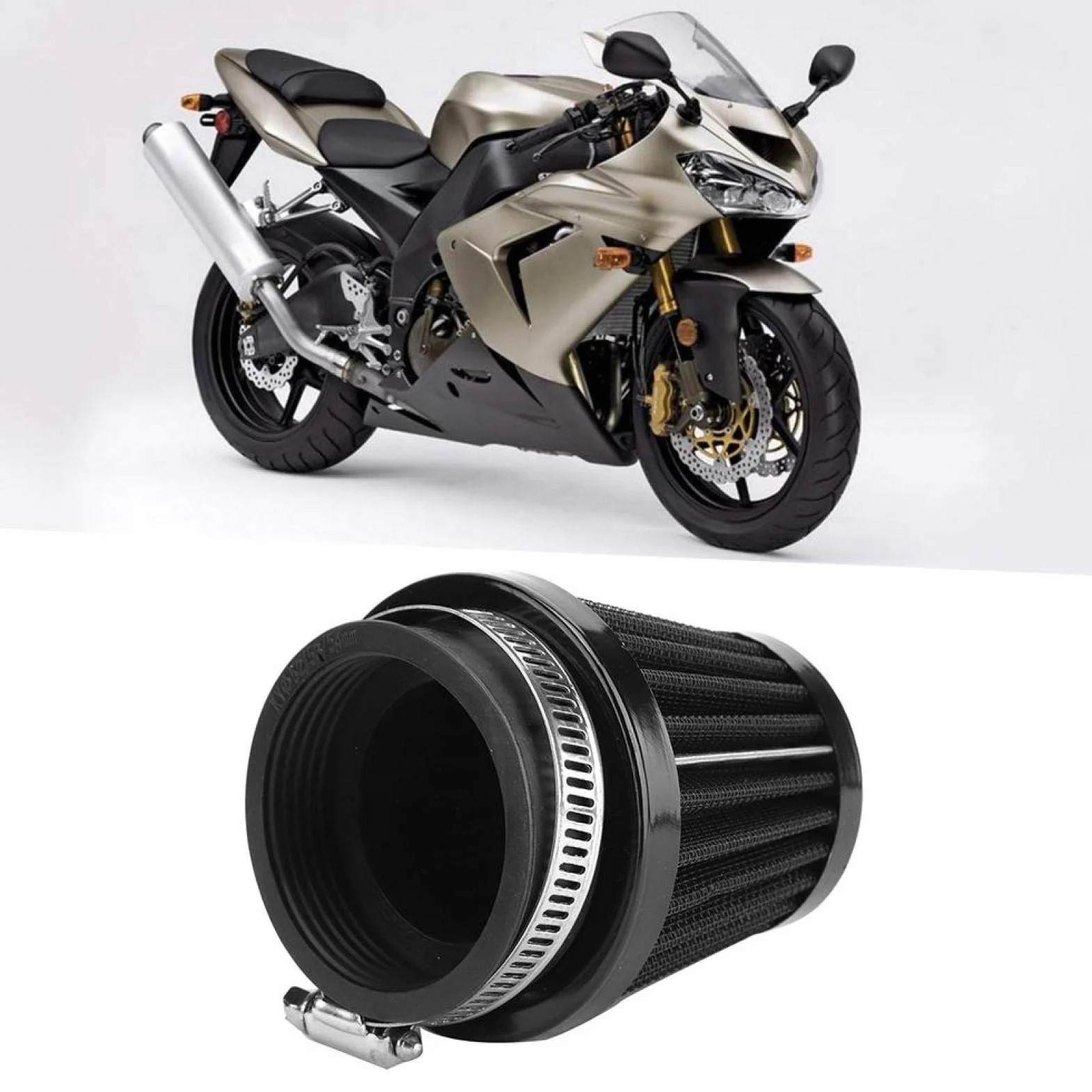 Filtr powietrza, uniwersalny motocyklowy wymienny filtr powietrza Grzybkowy filtr wlotu powietrza do czyszczenia zmodyfikowane ak Do CESoria (54mm)