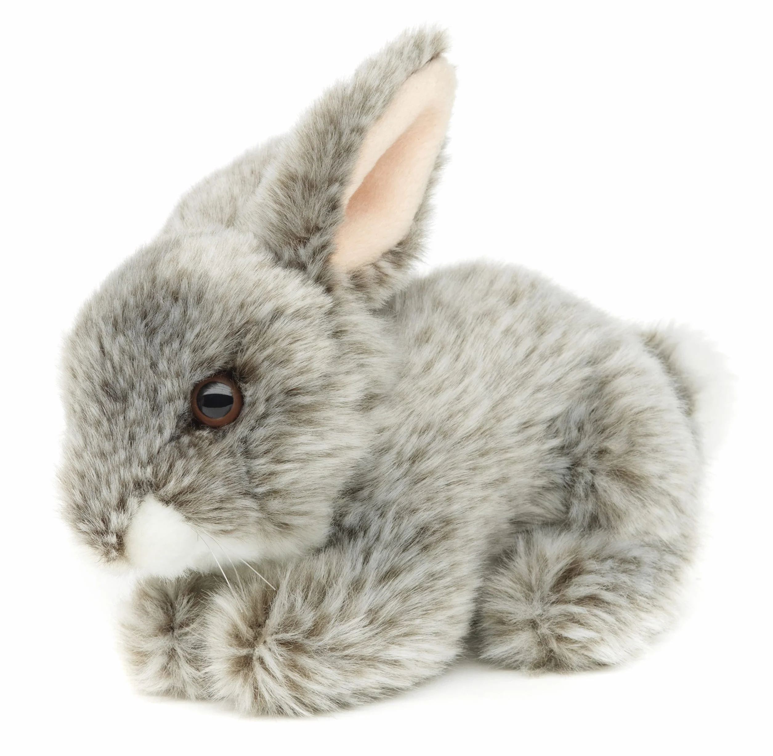 Uni-Toys - Leżący królik (szary) - 18 cm (długość) - Pluszowy królik - przytulanka