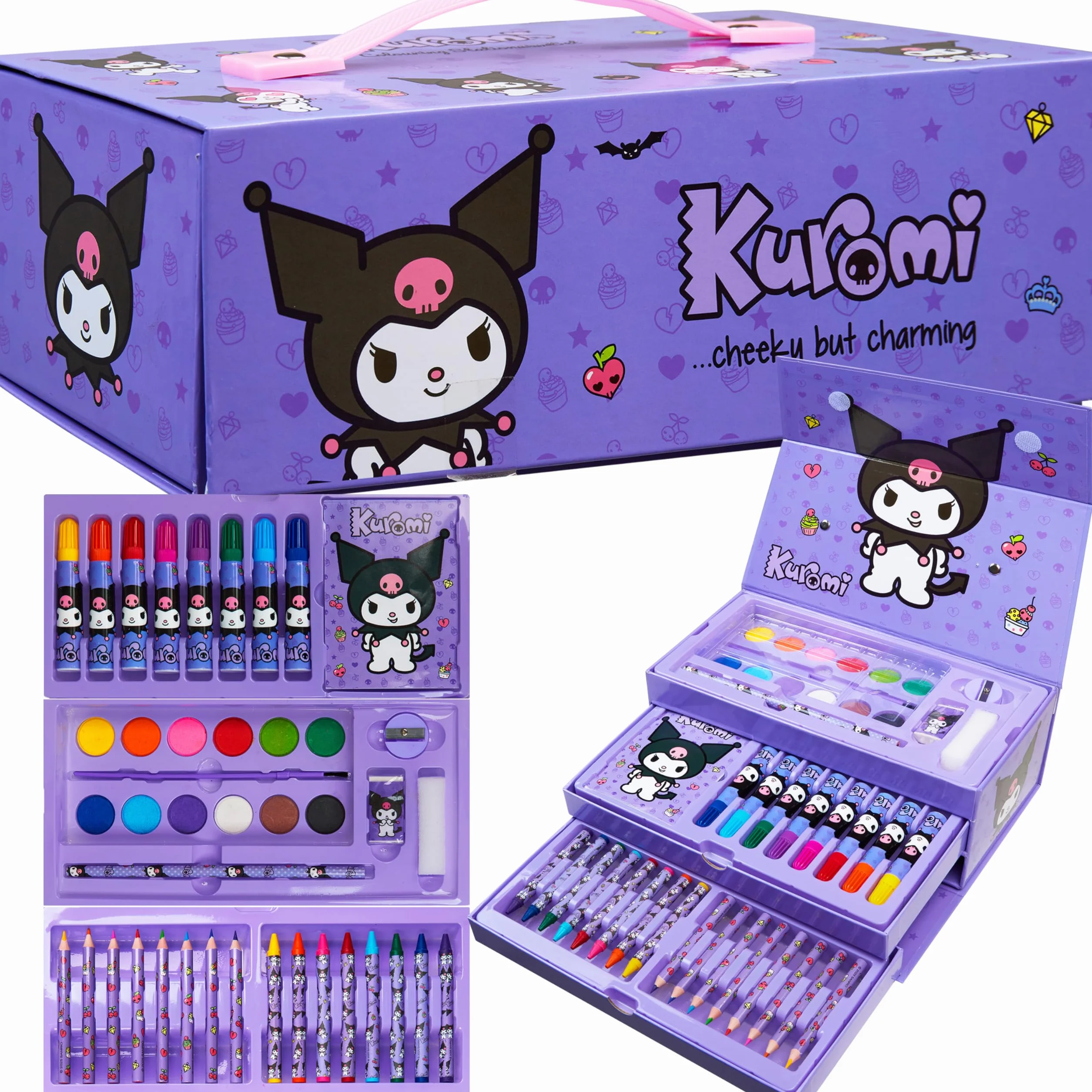 Hello Kitty Kuromi zestaw artystyczny dla dzieci (fioletowy Kuromi 3 poziomy)