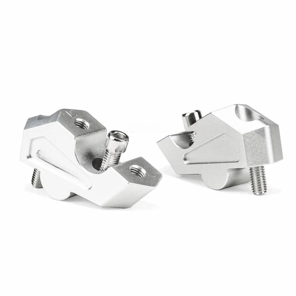 Kierownica Riser Clamp Podnośnik Kierownicy Motocykla Pasuje Do BMW F800GS F800 F 800 GS 2023 2024 2025 Akcesoria Uchwyt Powrót Przesuń Podnośnik(Silver-With Logo)