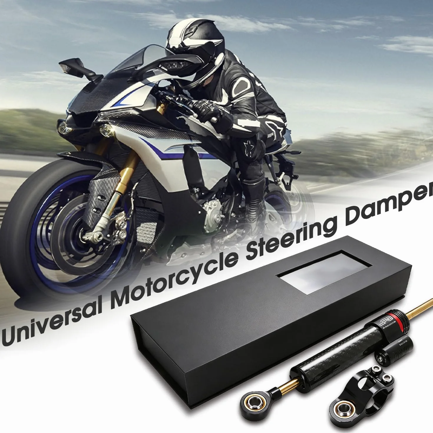 JFG RACING 10" Uniwersalny stabilizator kierownicy motocykla