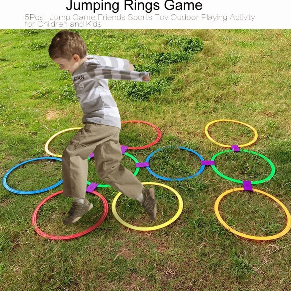 Plastikowa zabawka do skakania w kształcie koła, 5 sztuk skacząca gra w kółko Zabawka sportowa Zabawa na świeżym powietrzu dla dzieci i dzieci