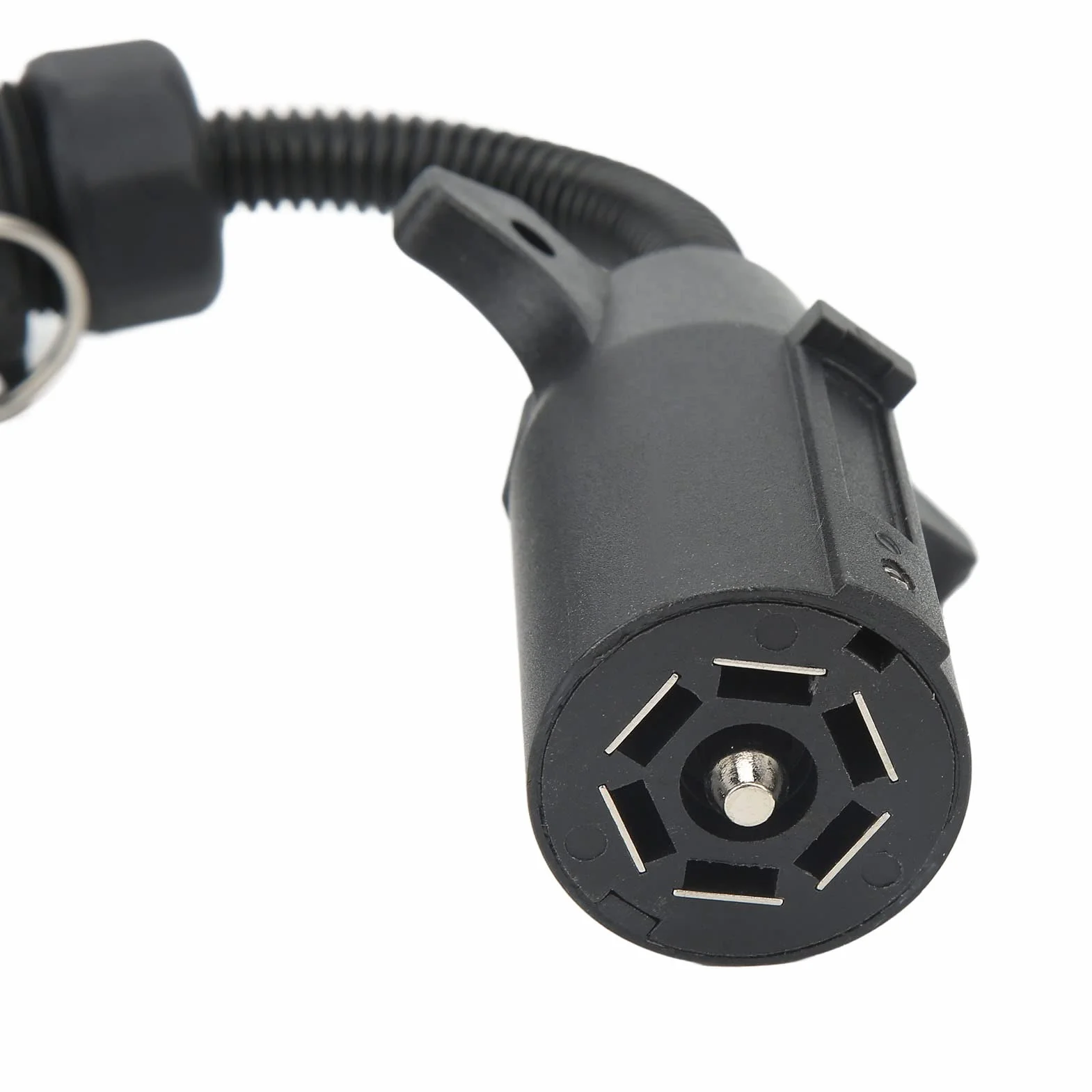 Aramox Adapter Wtyczki Przyczepy 7-drożny, Okrągłe Złącze Okablowania 7-stykowe, Konwerter Gniazda Europejskiego na Wtyczkę Amerykańską do Ciężarówki RV