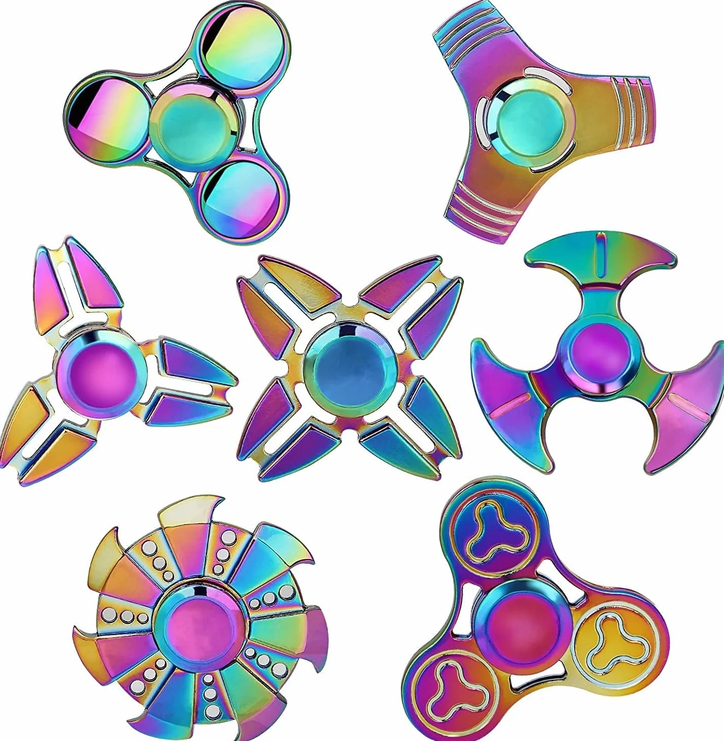 SCIONE Fidget spinner, z metalu, z łożyskiem ze stali nierdzewnej, 3–5 min, wysoka prędkość, dla dzieci, prezent na Wielkanoc (okrągły)