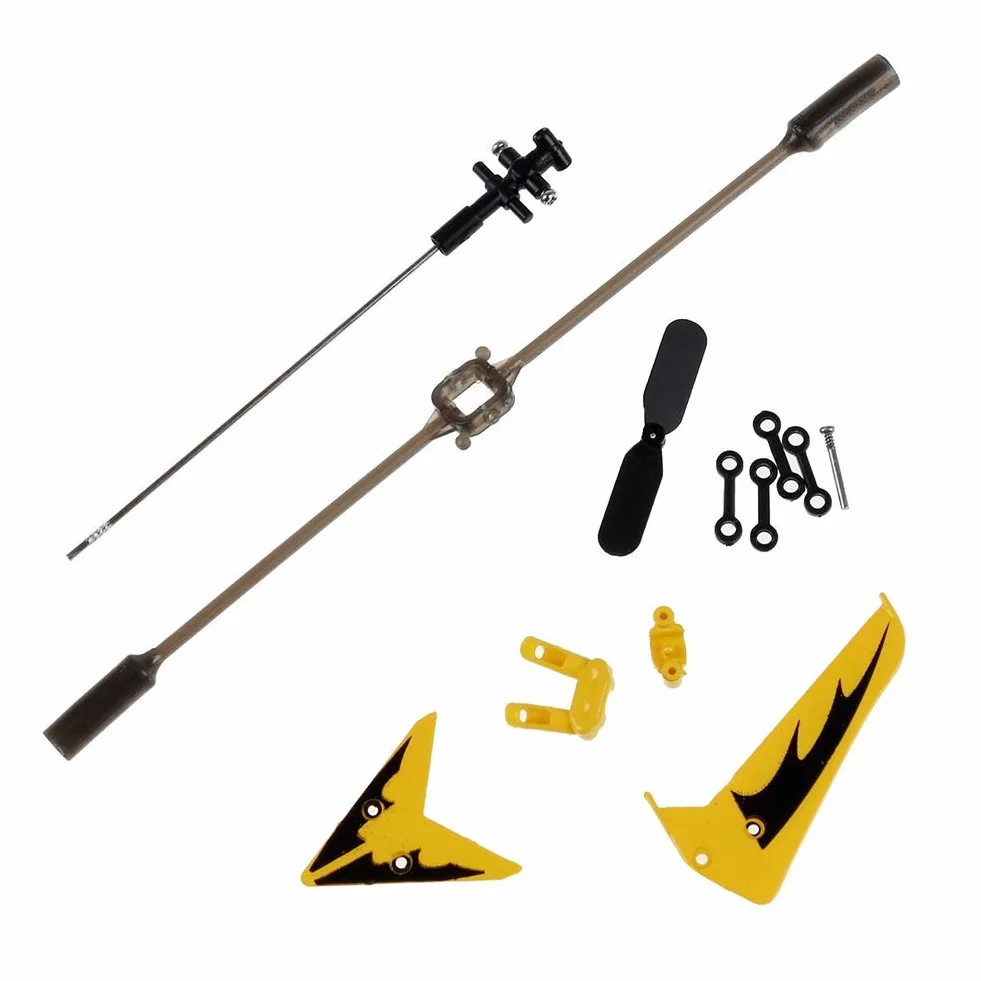 1PC Remote Control Helicopter Full Replacement Parts Set for Syma S107 / S107G RC Helicopter, Main s,Tail Decorations,Tail,Balance Bar, Connect Buckle, Inner Shaft. Yellow