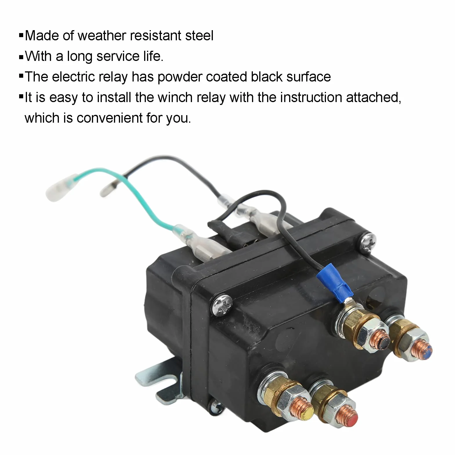 Przekaźnik elektryczny 12V 250A czarny proszkowo do ATV UTV