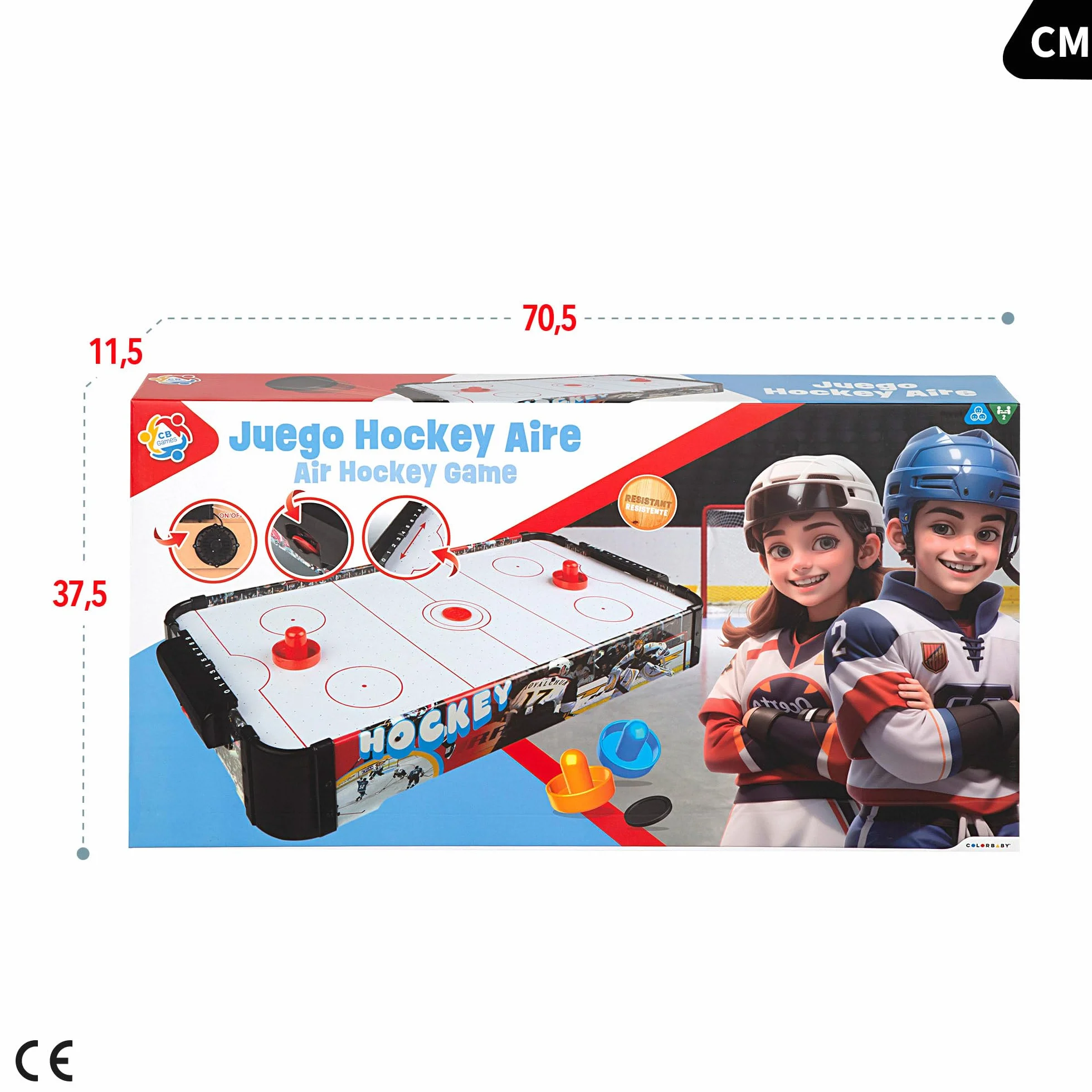 ColorBaby 43315 zestaw do hokeja na lodzie stołowym, 74 x 36 cm