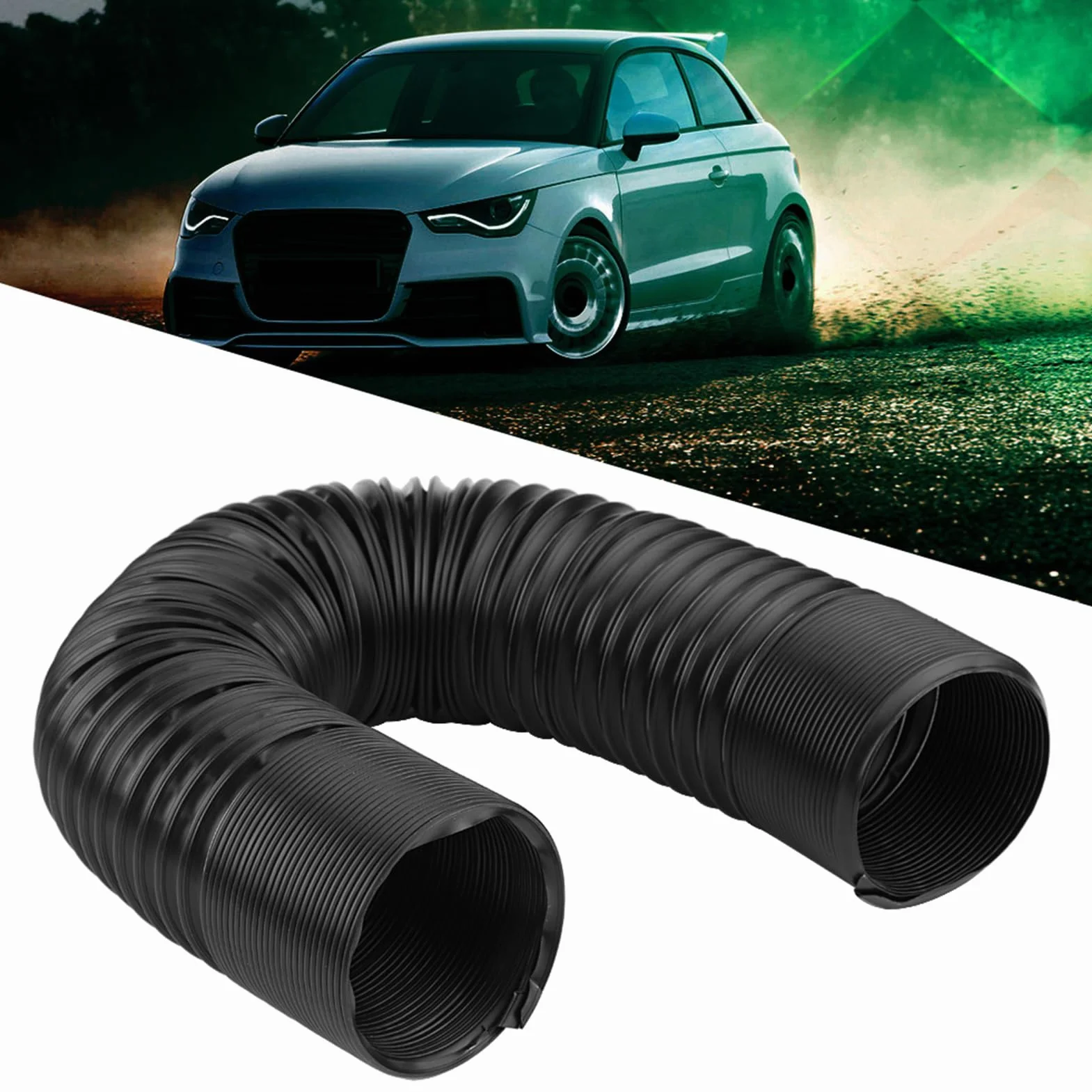 Uniwersalny wąż silikonowy wlotu powietrza 63mm/76mm do samochodu, elastyczny przewód rozprężny biały