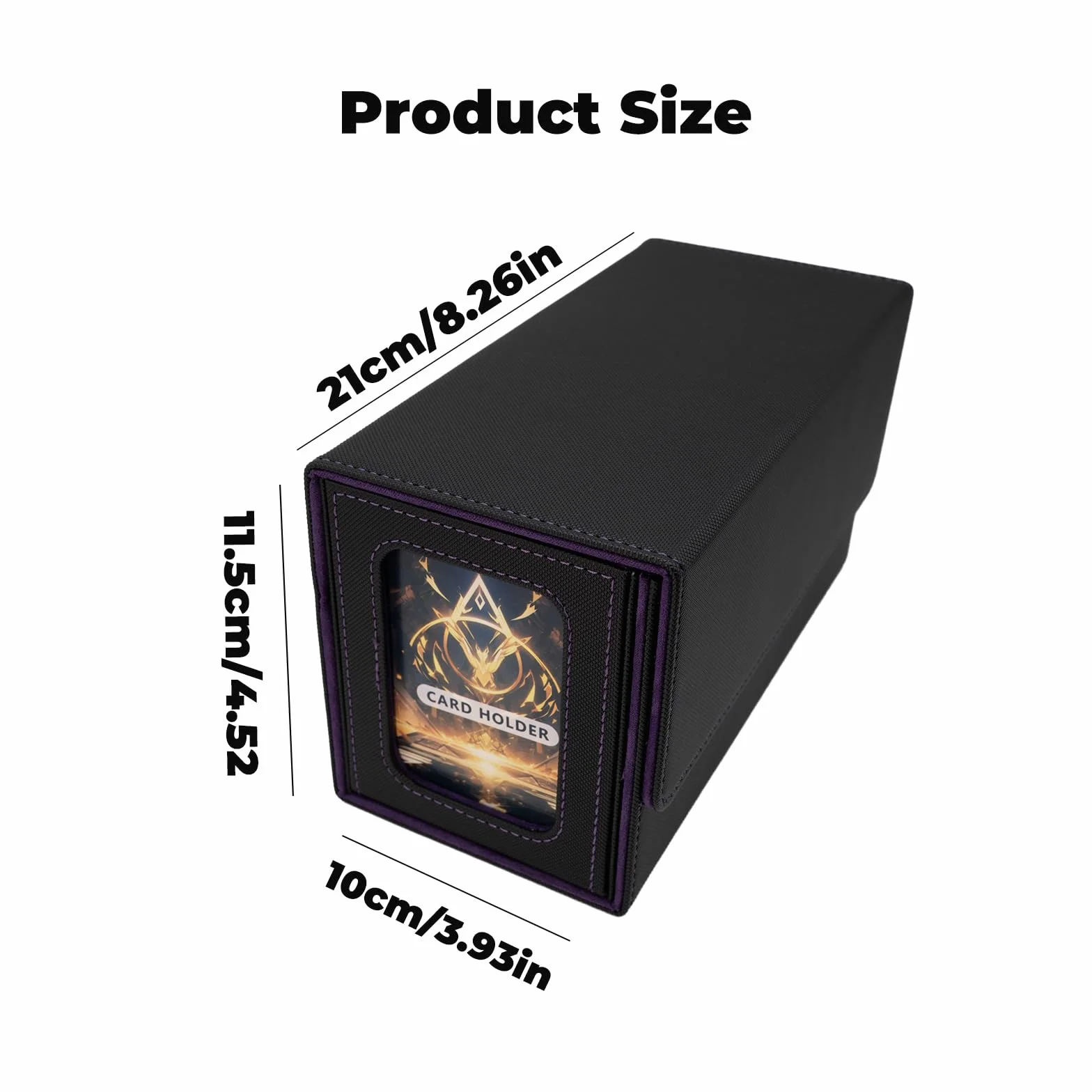 MTG Commander Deck Box miejsce na 200+ kart, 3 w 1, mocny magnetyczny organizer na karty Magic Commander TCG CCG, 4 ścianki działowe (liliowy)