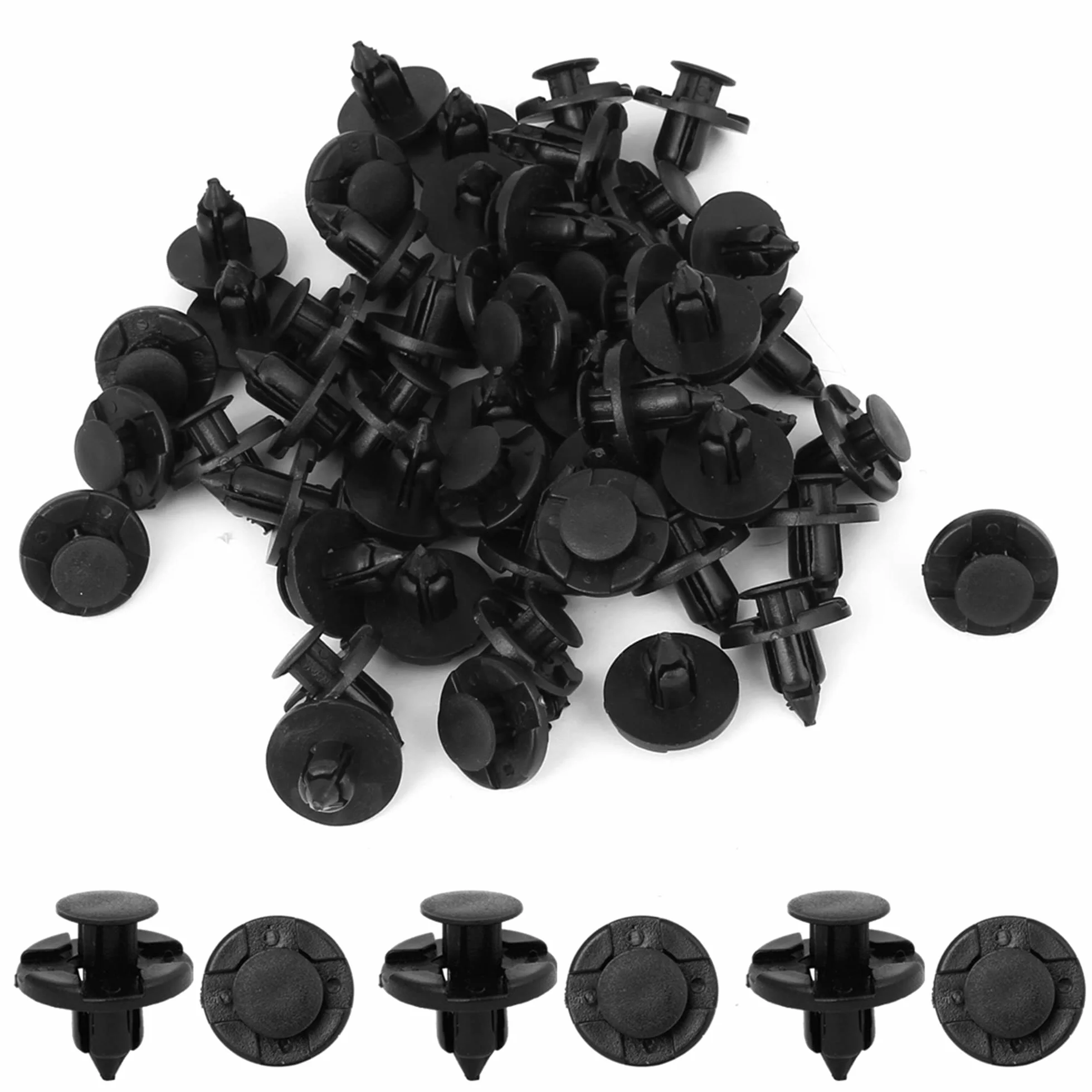 Sourcingmap plastikowe nity klipsy mocujące 50 x 8 mm czarne do błotnika